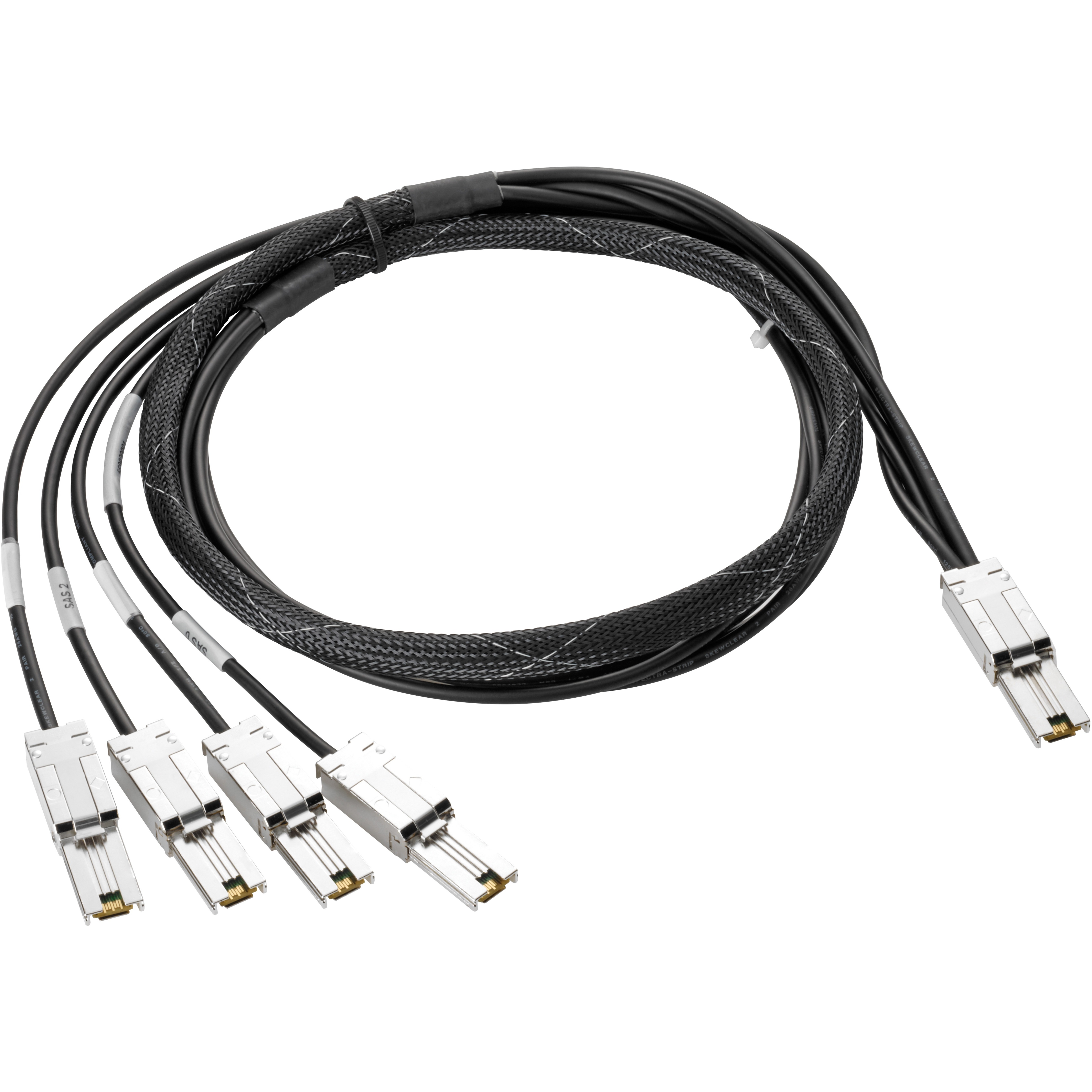 HP 2m Extension mini-SAS To 4X1 mini-SAS Cable - 6.56 ft SAS Data Transfer Cable - First End: 1 x 26-pin SFF-8088 Mini-SAS - Second End: 1 x 26-pin SFF-8088 Mini-SAS