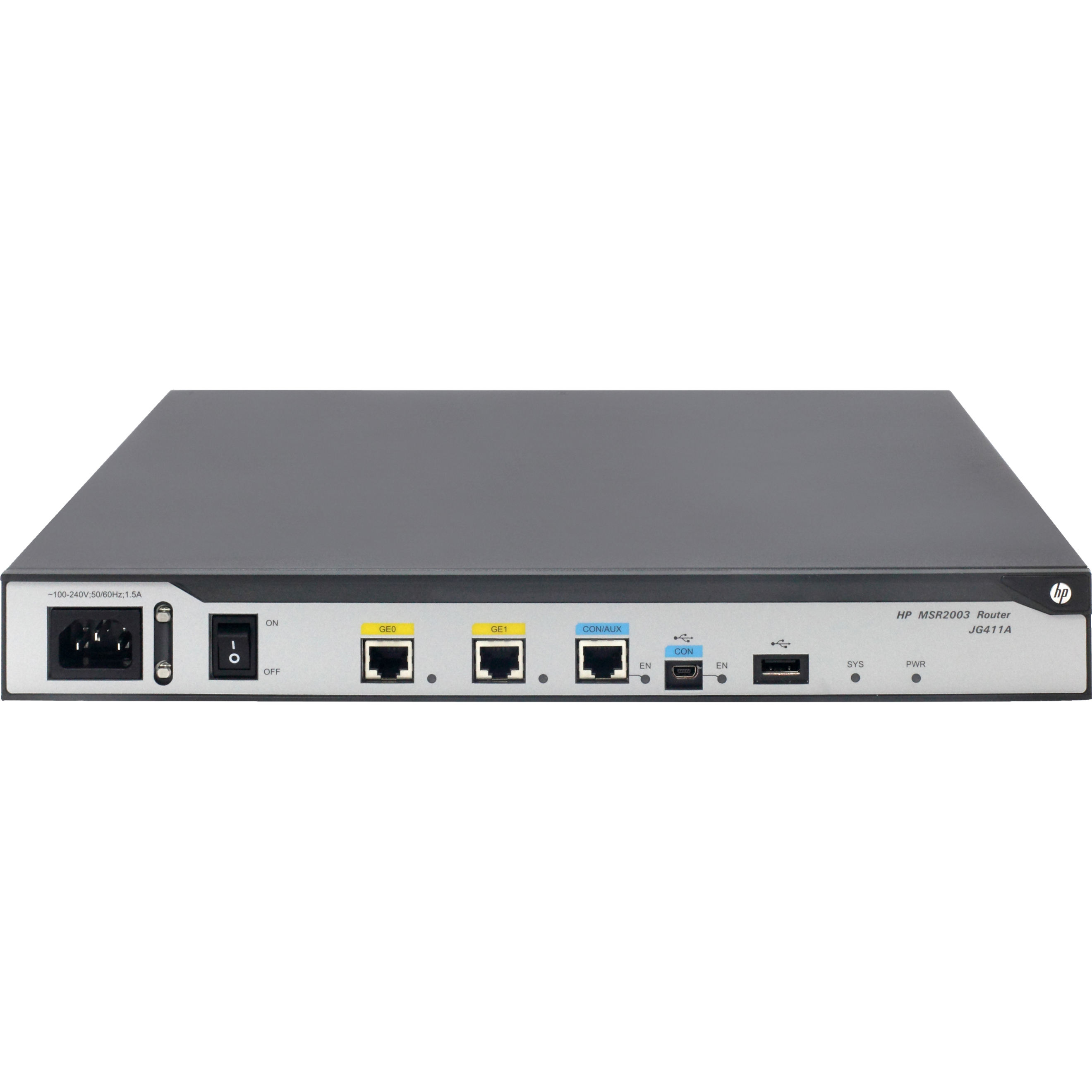 HPE MSR2003 AC Router - 2 Ports - 2 RJ-45 Port(s) - Management Port - 3 - 1 GB - Gigabit Ethernet - 1U - Rack-mountable, Desktop