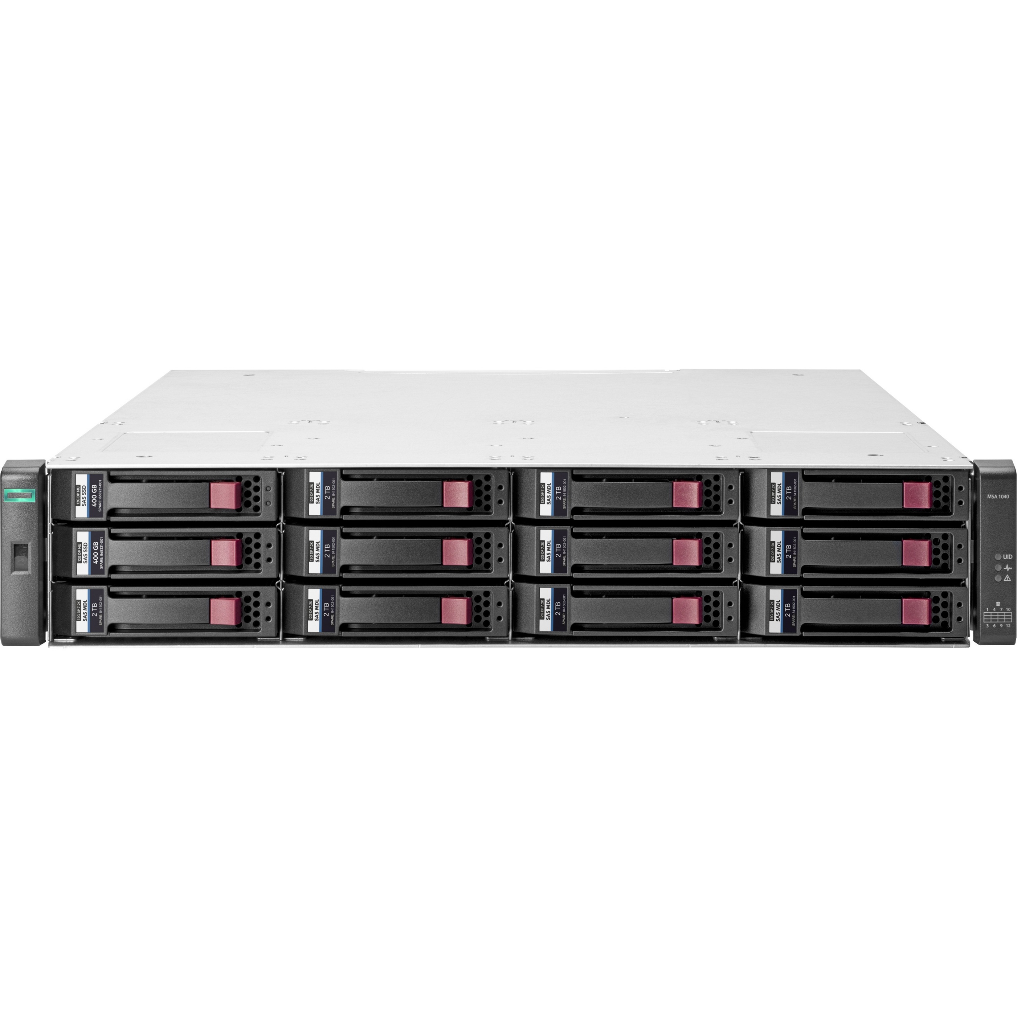 HPE MSA 1040 2-port Fibre Channel Dual Controller LFF Storage(E7V99A) - 12 x HDD Supported - 48 TB Supported HDD Capacity - 6