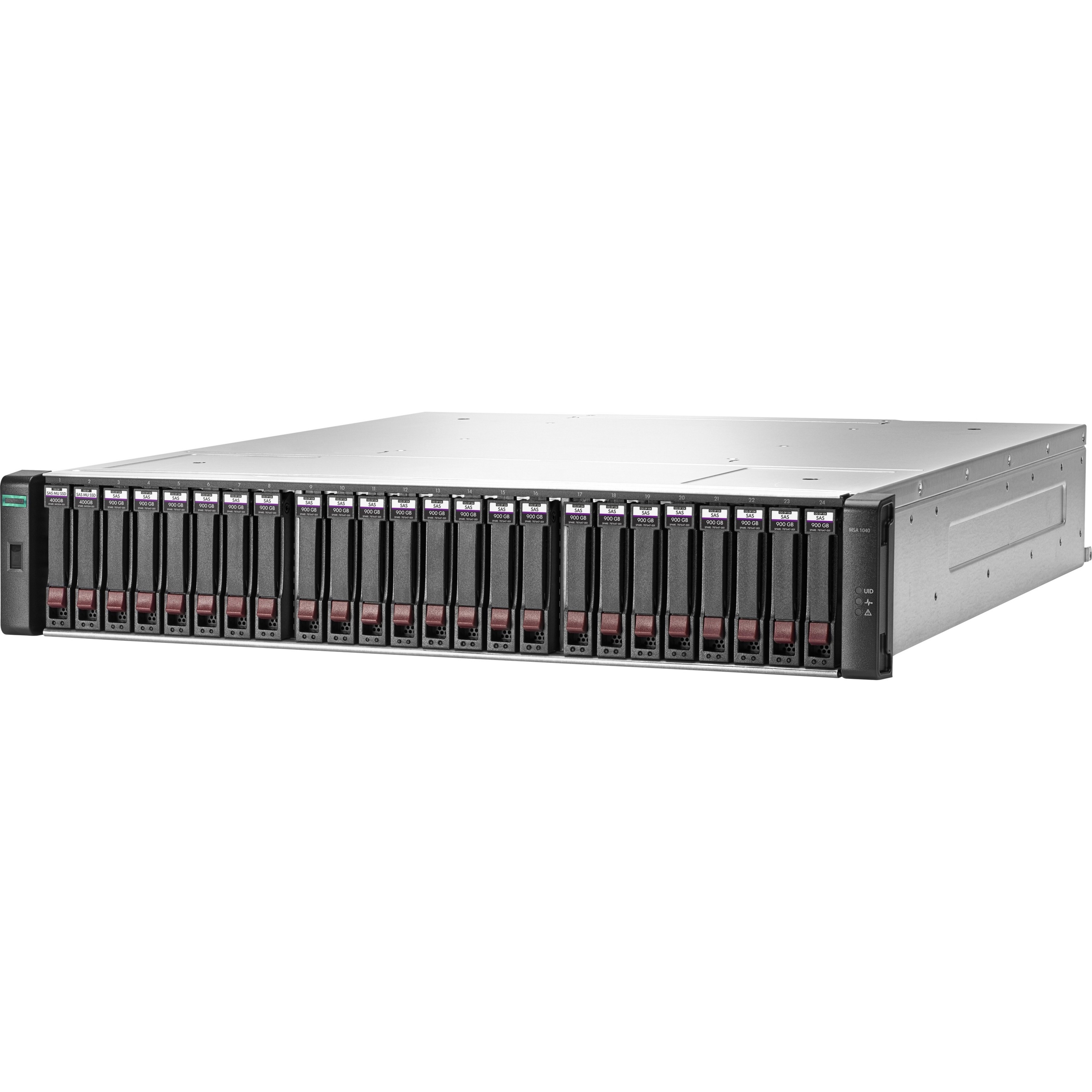 HPE MSA 1040 2-port Fibre Channel Dual Controller SFF Storage - 24 x HDD Supported - 28.80 TB Supported HDD Capacity - 6Gb/s SAS Controller - 24 x Total Bays - 24 x 2.5" Bay - 2U - Rack-mountable