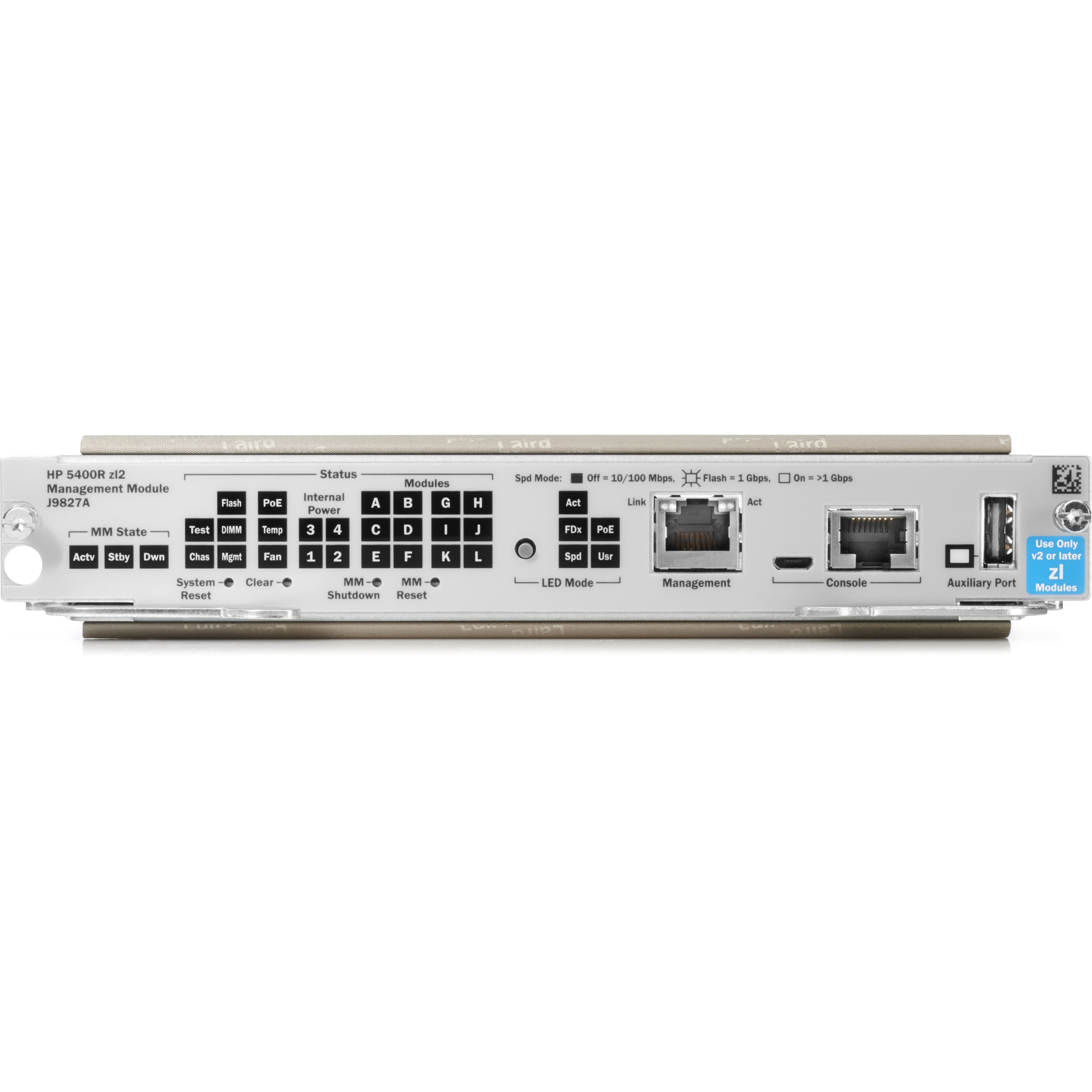 HPE 5400R zl2 Management Module - For Network Management - 1 x Management, 1 x Management, 1 x Management, 1 x USB - 1