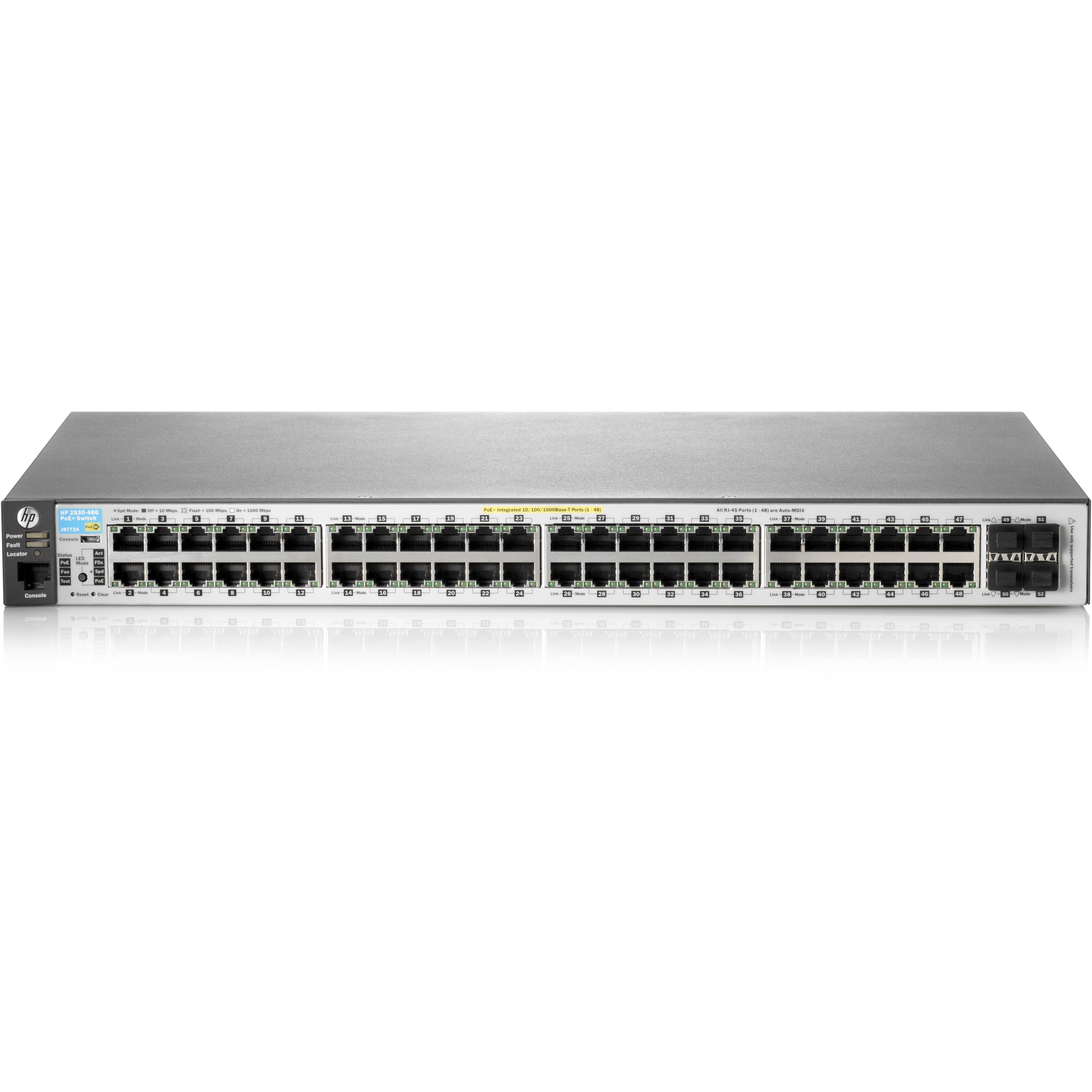 HPE 2530-48G-PoE+ Switch - 48 Ports - Manageable - Gigabit Ethernet - 10/100/1000Base-T, 1000Base-X - Refurbished - 2 Layer S