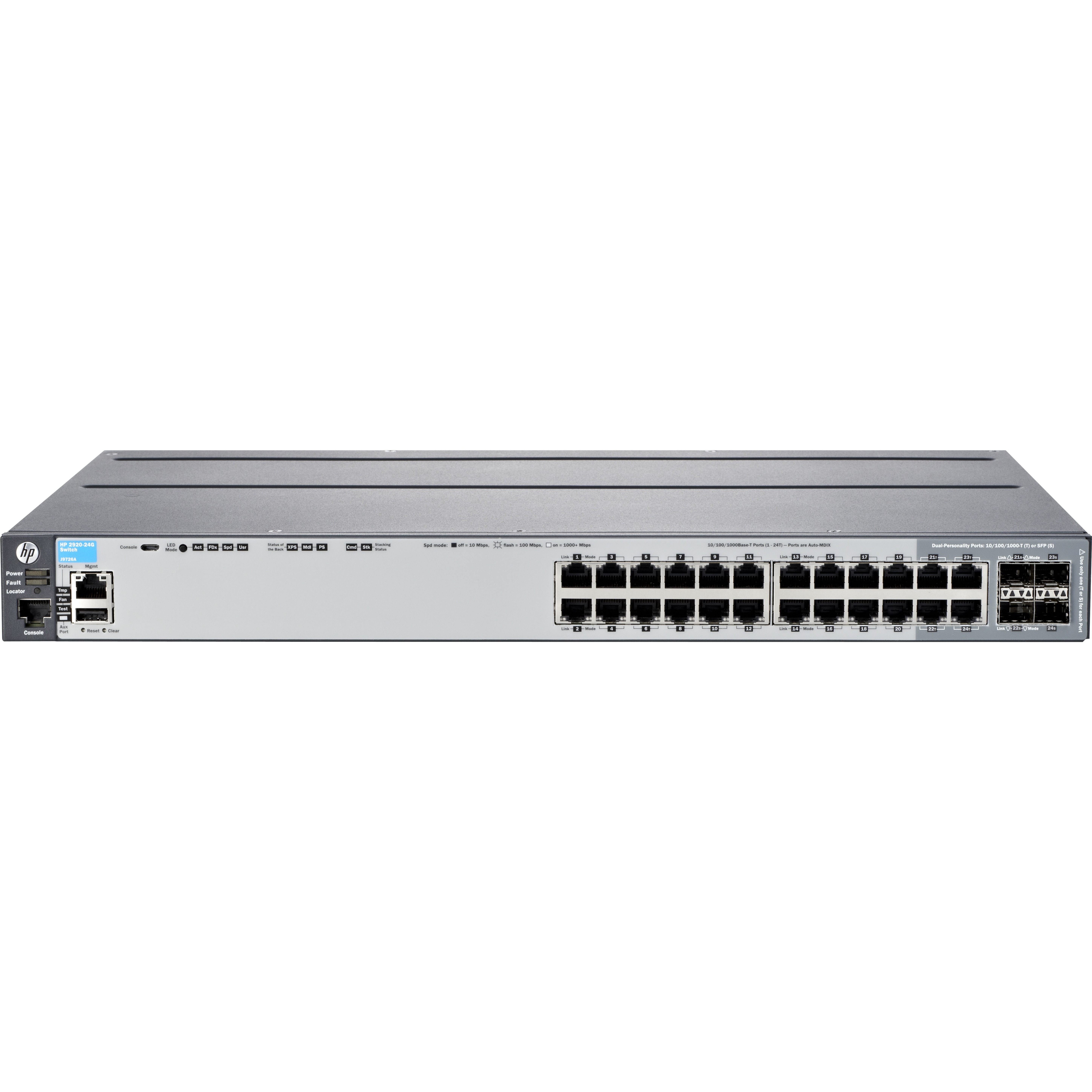 HPE 2920-24G Switch - 24 Ports - Manageable - Gigabit Ethernet - 10/100/1000Base-T, 1000Base-X - Refurbished - 2 Layer Supported - Modular - 4 SFP Slots - Twisted Pair, Optical Fiber - 1U - Rack-mountable