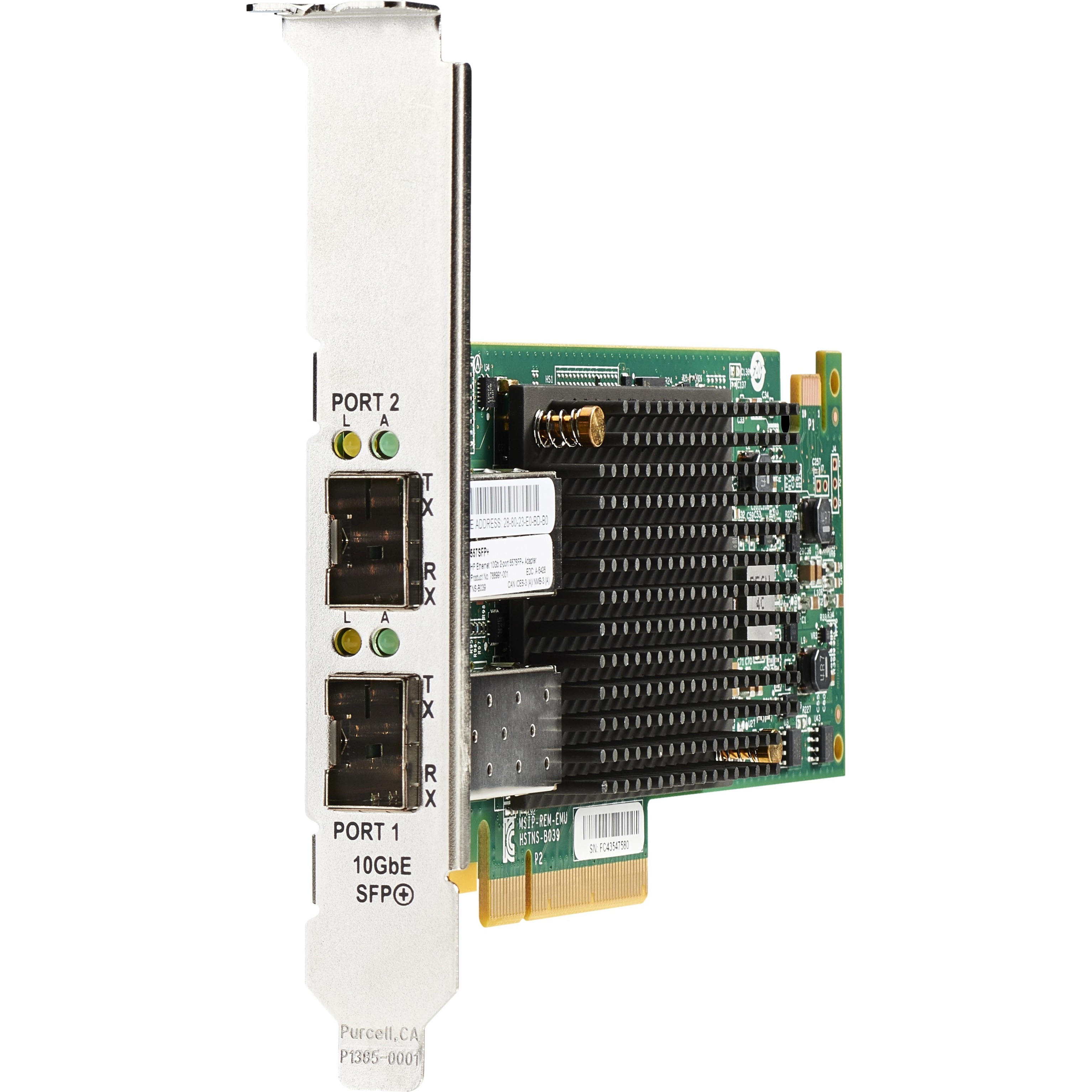 HPE Ethernet 10Gb 2-port 557SFP+ Adapter - PCI Express 3.0 x8 - 2 Port(s) - Optical Fiber - 10GBase-X - Plug-in Card
