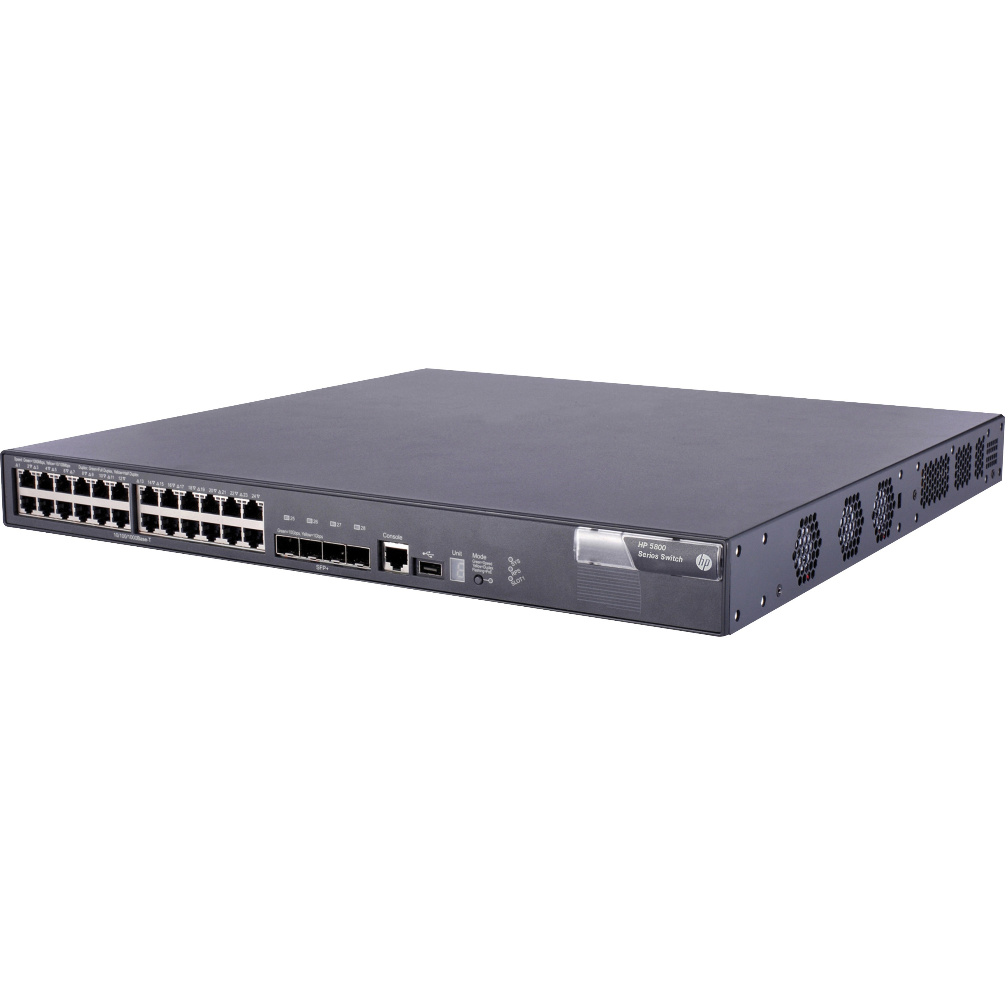 HPE 5800-24G Switch - 24 Ports - Manageable - Gigabit Ethernet, 10 Gigabit Ethernet - 10/100Base-TX, 10/100/1000Base-T, 10GBase-X - 3 Layer Supported - Twisted Pair, Optical Fiber - 1U - Rack-mountable - Lifetime Limited Warranty