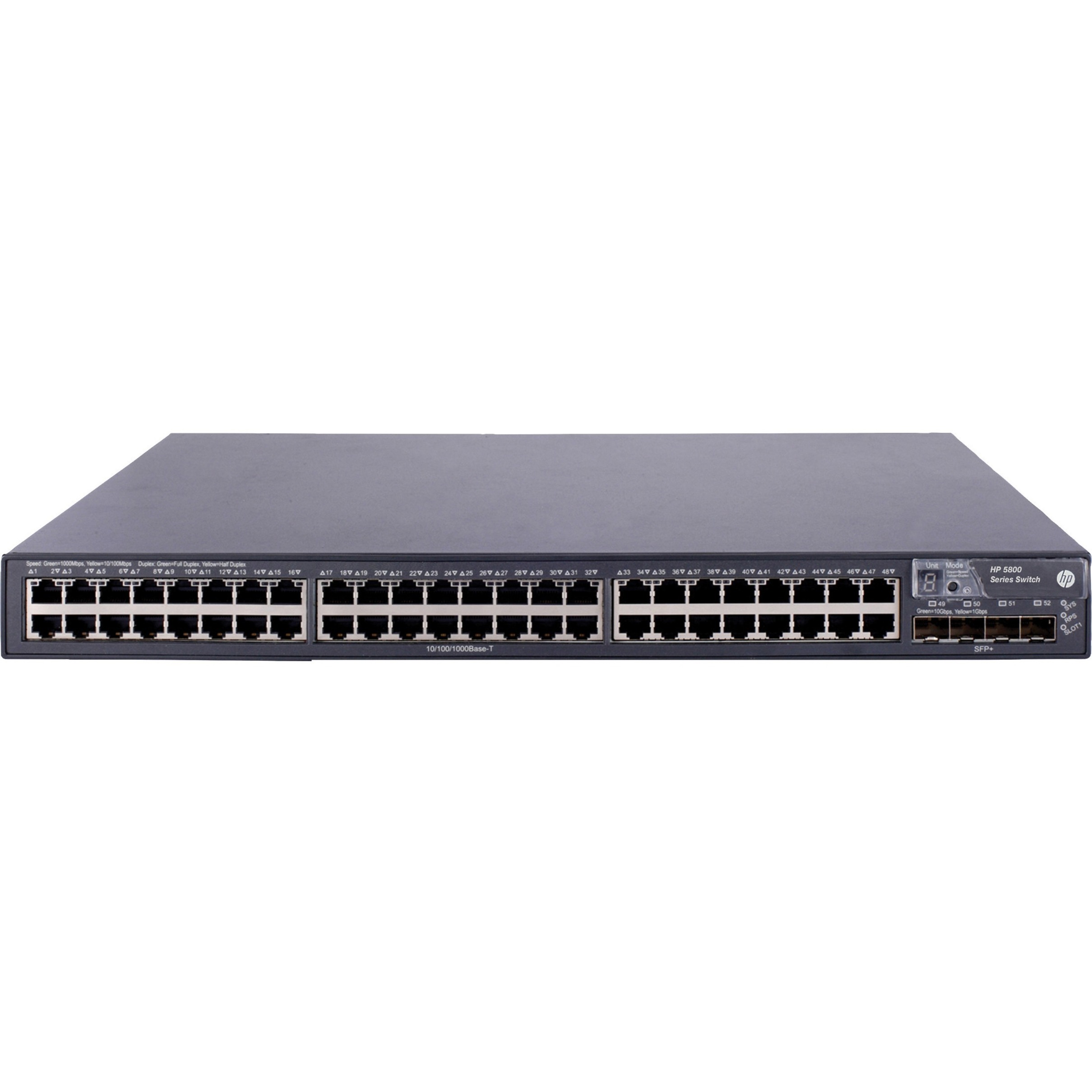 HPE 5800-48G Switch with 1 Interface Slot - 48 Ports - Gigabit Ethernet, 10 Gigabit Ethernet - 10/100/1000Base-T, 10GBase-X -