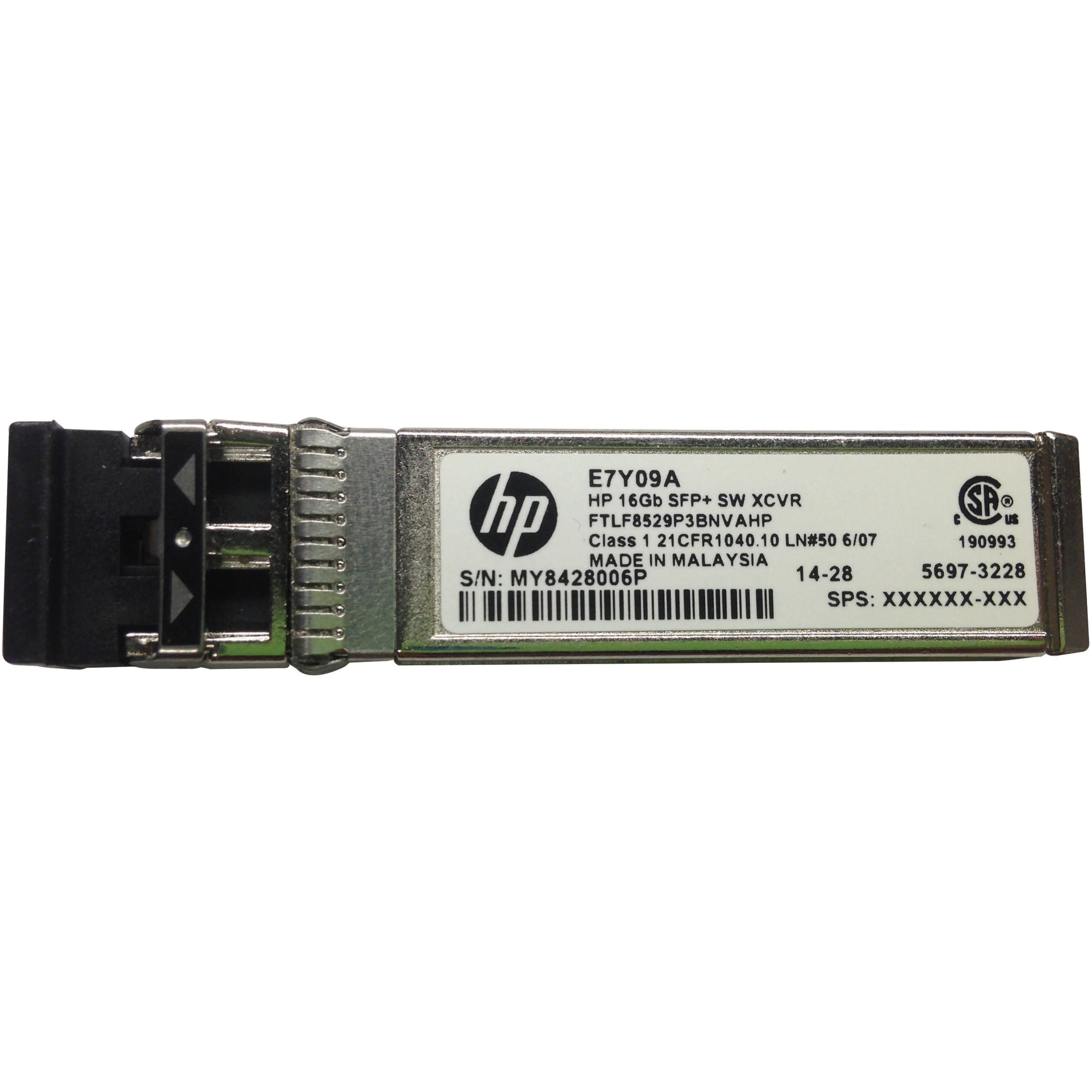 HPE 16 GB SFP+ Short Wave Extended Temp Transceiver - For Data Networking, Optical Network - 1 x 10GBase-SW Network - Optical Fiber10 Gigabit Ethernet - 10GBase-SW - 10 Gbit/s - 1