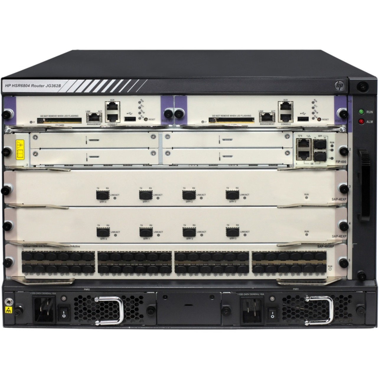 HPE HSR6804 Router Chassis - 20 - 7U - Rack-mountable - front view