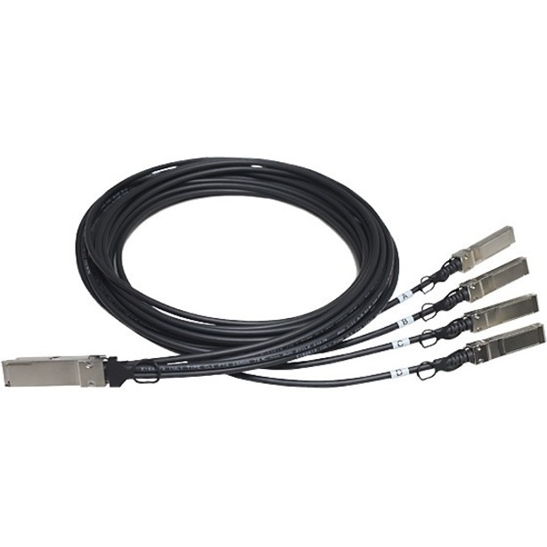HPE FlexNetwork X240 40G QSFP+ to 4x10G SFP+ 5m Direct Attach Copper Splitter Cable - 16.40 ft QSFP+/SFP+ Network Cable for N