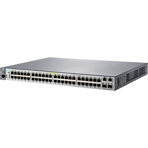 HPE 2530-48-PoE+ Ethernet Switch - 48 Ports - Manageable - Ethernet, Fast Ethernet, Gigabit Ethernet - 10/100Base-TX, 1000Base-T, 1000Base-X - Refurbished - 2 Layer Supported - 2 SFP Slots - Twisted Pair - Rack-mountable, Wall Mountable, Desktop
