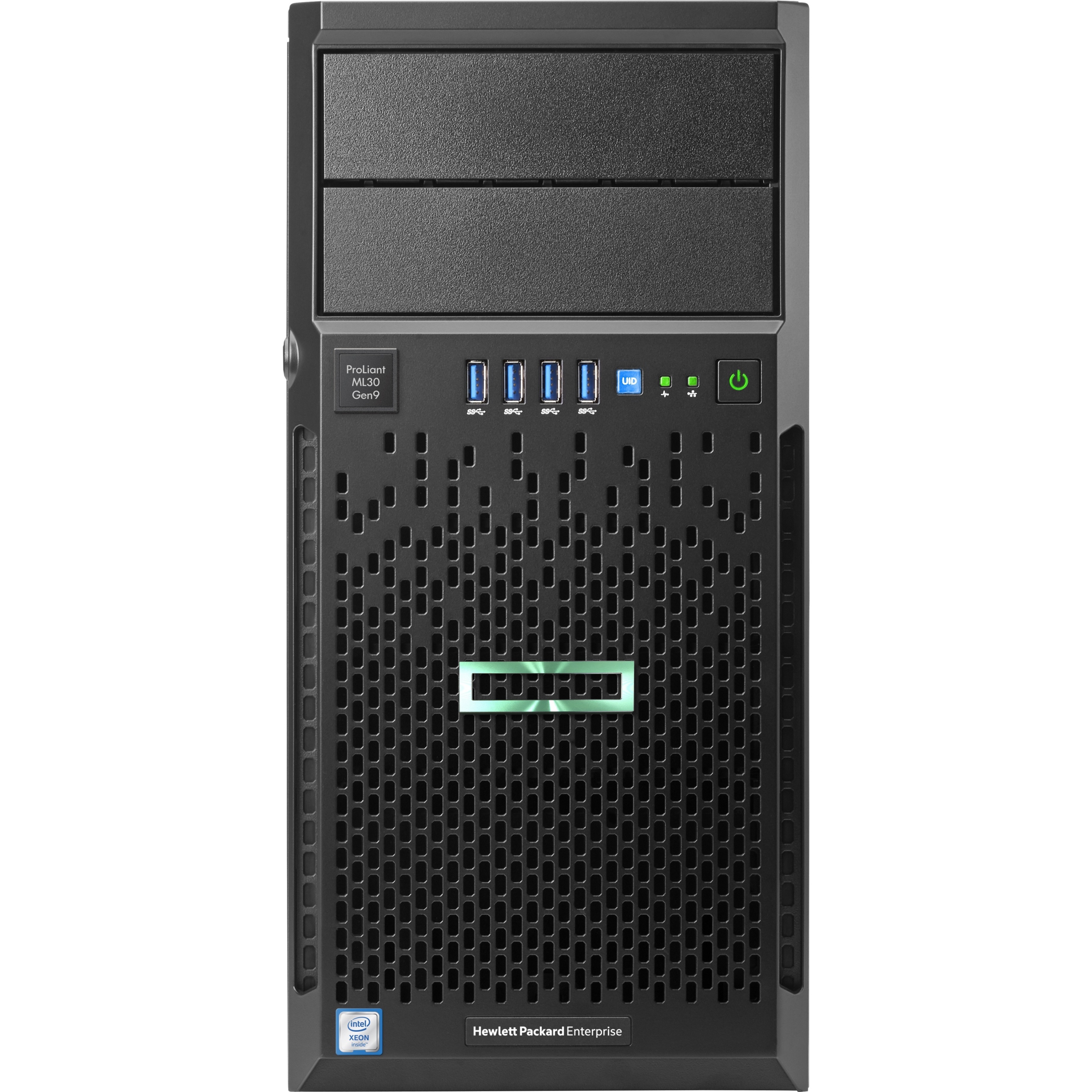HPE ProLiant ML30 G9 4U Micro Tower Server - 1 Xeon E3-1220 v5 3 GHz - 4 GB RAM - Serial ATA/600 Controller - 1 Processor Support - 64 GB RAM Support - DDR4 SDRAM - 0, 1, 5, 10 RAID Levels - Gigabit Ethernet - 1 x 350 W