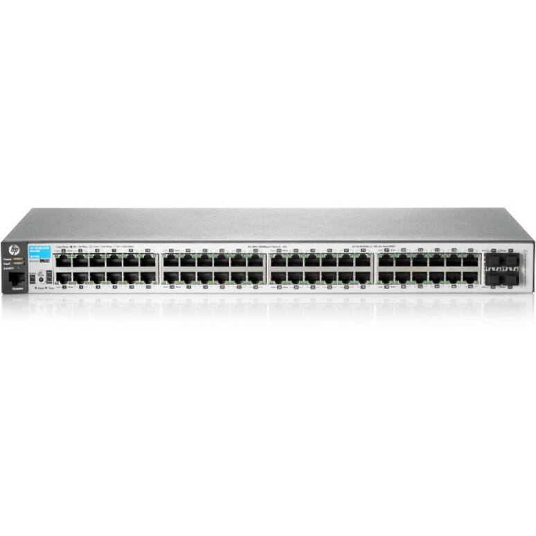HPE 2530-48-PoE+ Ethernet Switch - 48 Ports - Manageable - Refurbished - 2 Layer Supported - 2 SFP Slots - 441 W Power Consumption - Twisted Pair - PoE Ports - Rack-mountable, Wall Mountable, Desktop