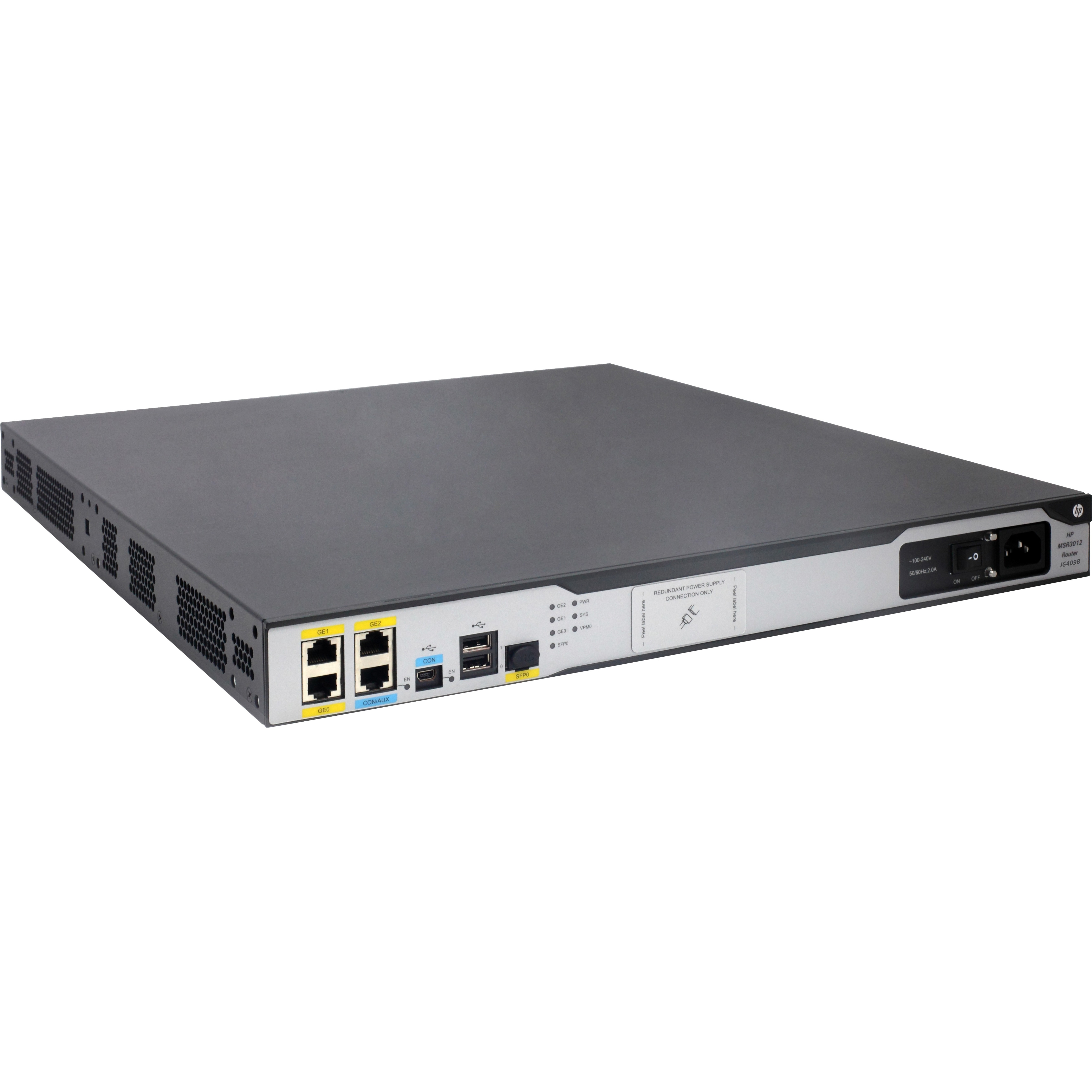 HPE MSR3012 AC Router - 3 Ports - Management Port - 5 - Gigabit Ethernet - 1U - Desktop, Rack-mountable - 1 Year