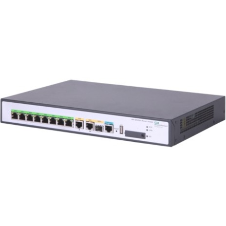 HPE FlexNetwork MSR958 1GbE and Combo 2GbE WAN 8GbE LAN Router - 10 Ports - 1 - Gigabit Ethernet - 1 Year - left view