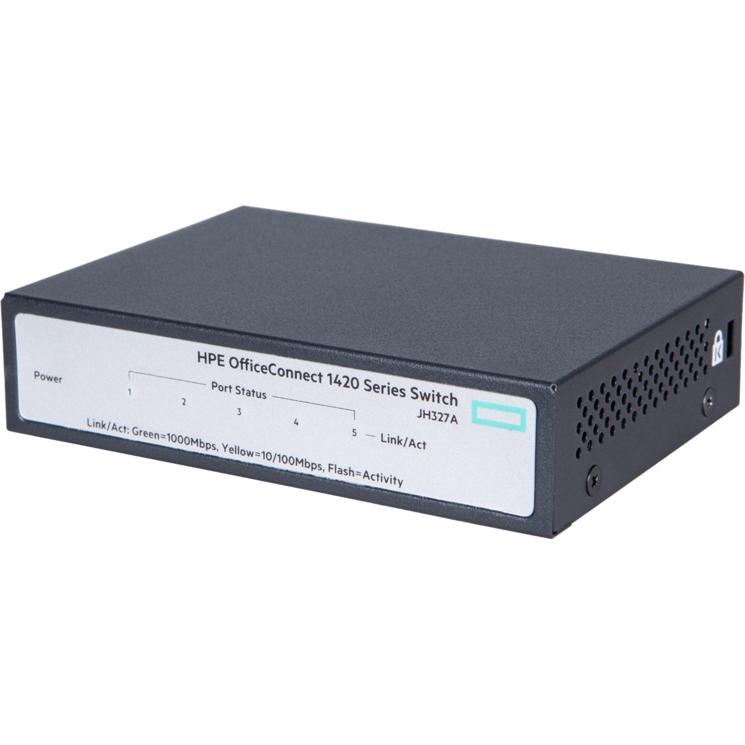 HPE OfficeConnect 1420 5G Switch - 5 Ports - Gigabit Ethernet - 10/100/1000Base-TX - 2 Layer Supported - Twisted Pair - Rack-mountable, Desktop - Lifetime Limited Warranty