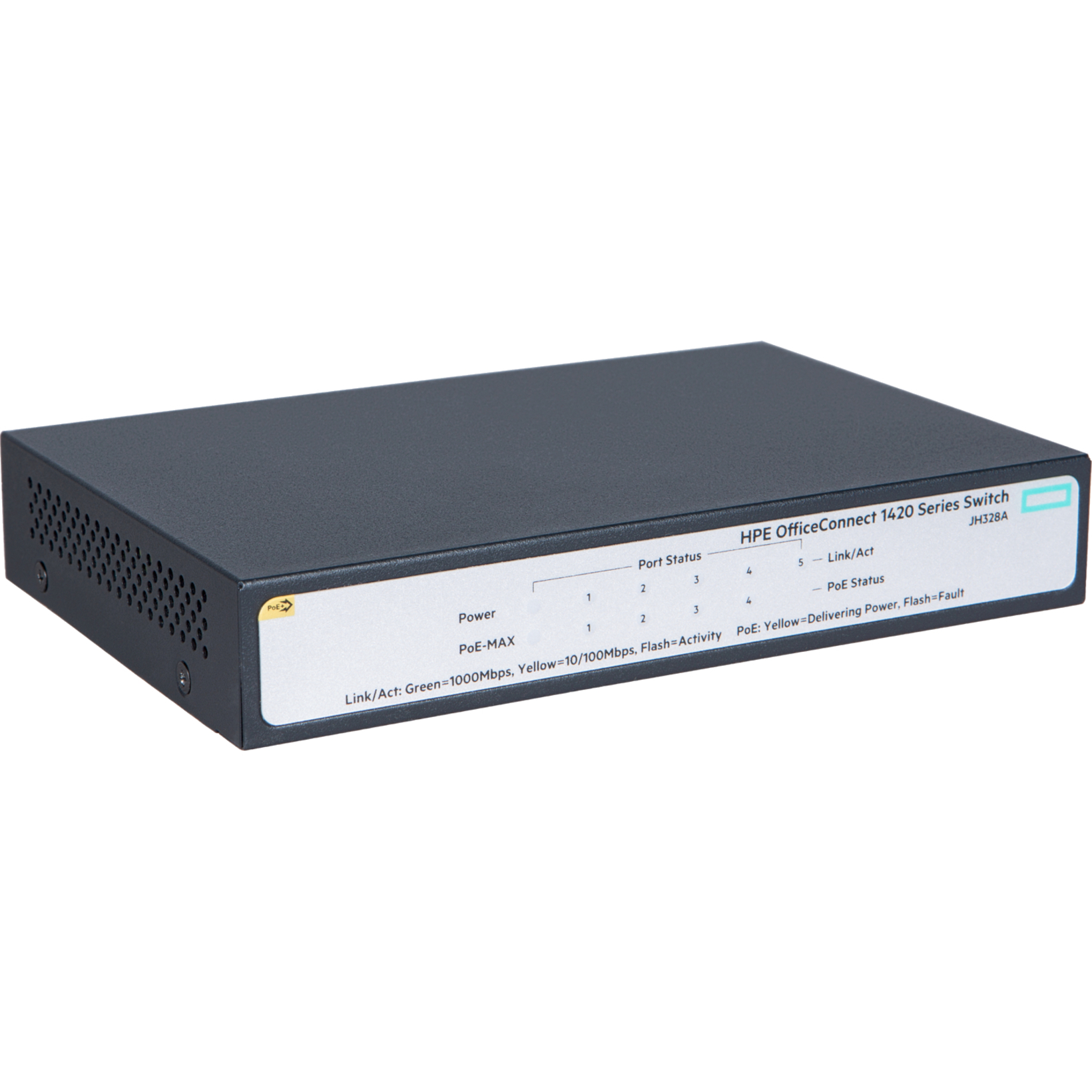 HPE OfficeConnect 1420 5G PoE+ (32W) Switch - 5 Ports - Gigabit Ethernet - 10/100/1000Base-TX - 2 Layer Supported - Twisted P