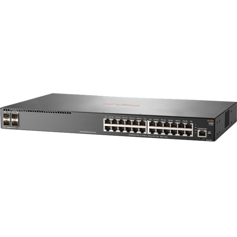 HPE Aruba 2930F 24G 4SFP+ Switch - 24 Ports - Manageable - 10 Gigabit Ethernet, Gigabit Ethernet - 10GBase-X, 10/100/1000Base-TX - 3 Layer Supported - Modular - Twisted Pair, Optical Fiber - 1U - Rack-mountable, Desktop - Lifetime Limited Warranty