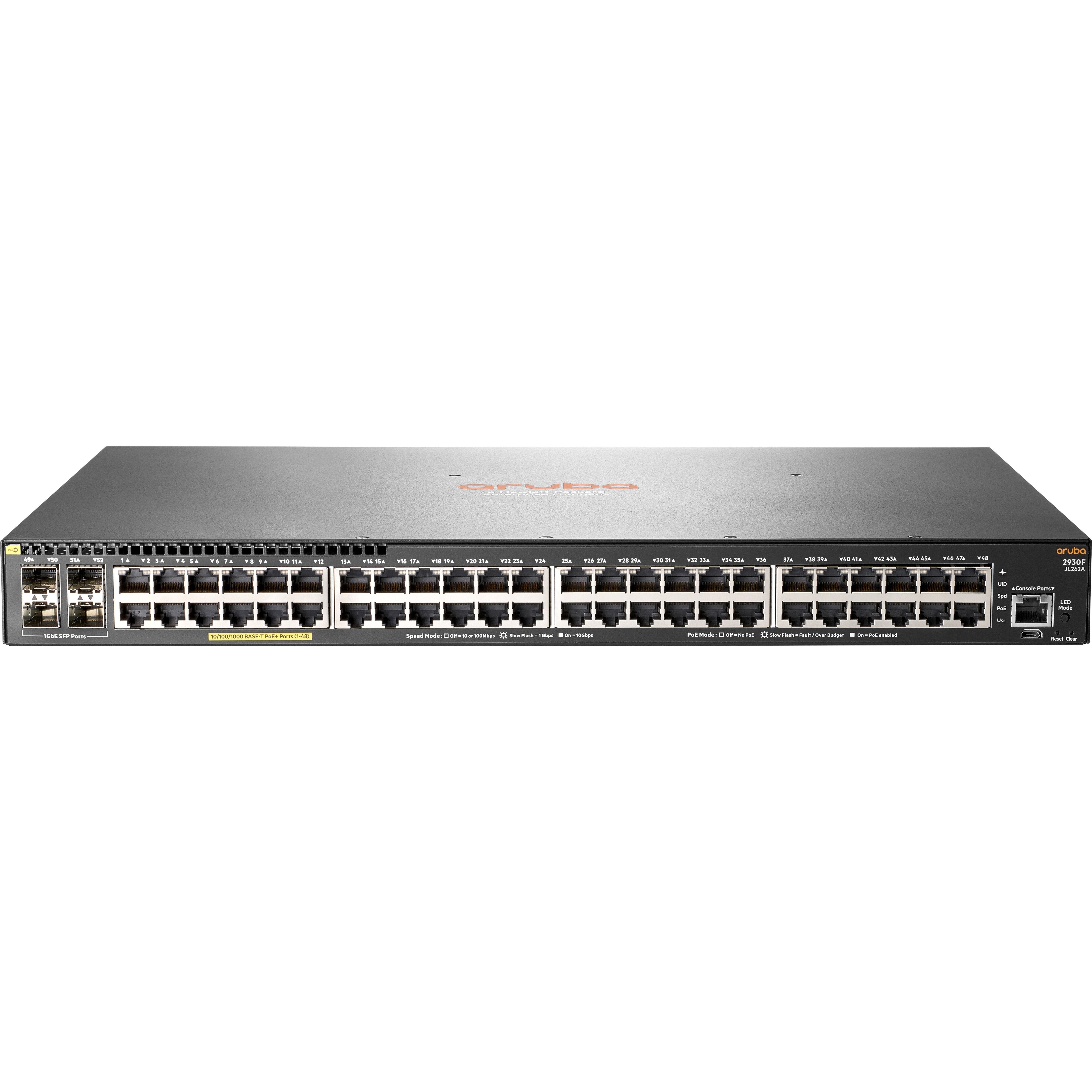 HPE 2930F 48G PoE+ 4SFP Switch - 48 Ports - Manageable - Gigabit Ethernet - 10/100/1000Base-T, 1000Base-X - 3 Layer Supported
