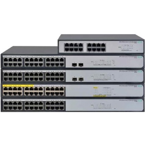 HPE 1420-16G Switch - 16 Ports - Gigabit Ethernet - 10/100/1000Base-T - Refurbished - 2 Layer Supported - Twisted Pair - 1U - Rack-mountable, Desktop, Wall Mountable, Under Table