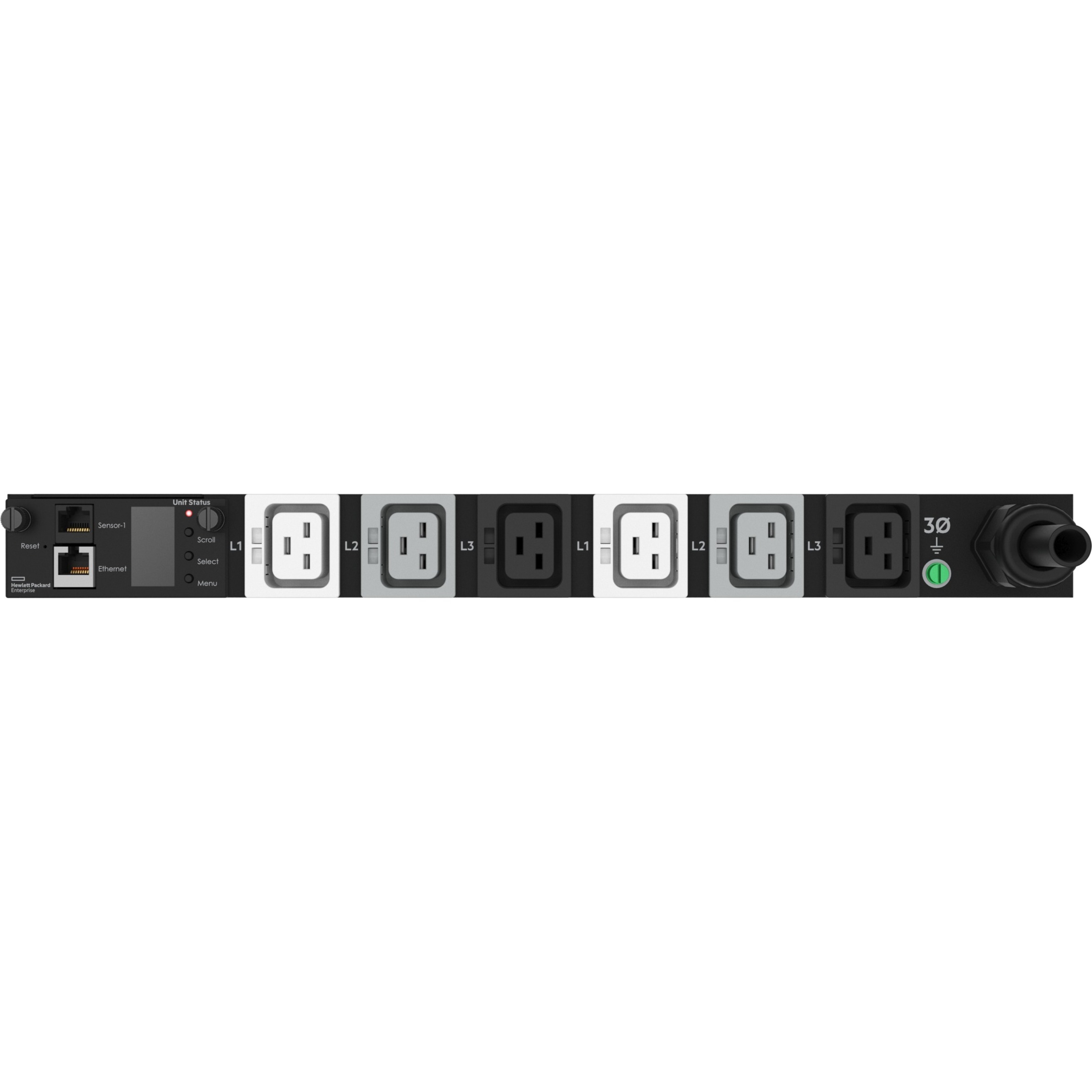 HPE G2 P9R78A 6-Outlet PDU - Metered - NEMA L15-30P - 6 x IEC 60320 C19 - 230 V AC - 8600 W - 1U - Horizontal - Rack-mountable