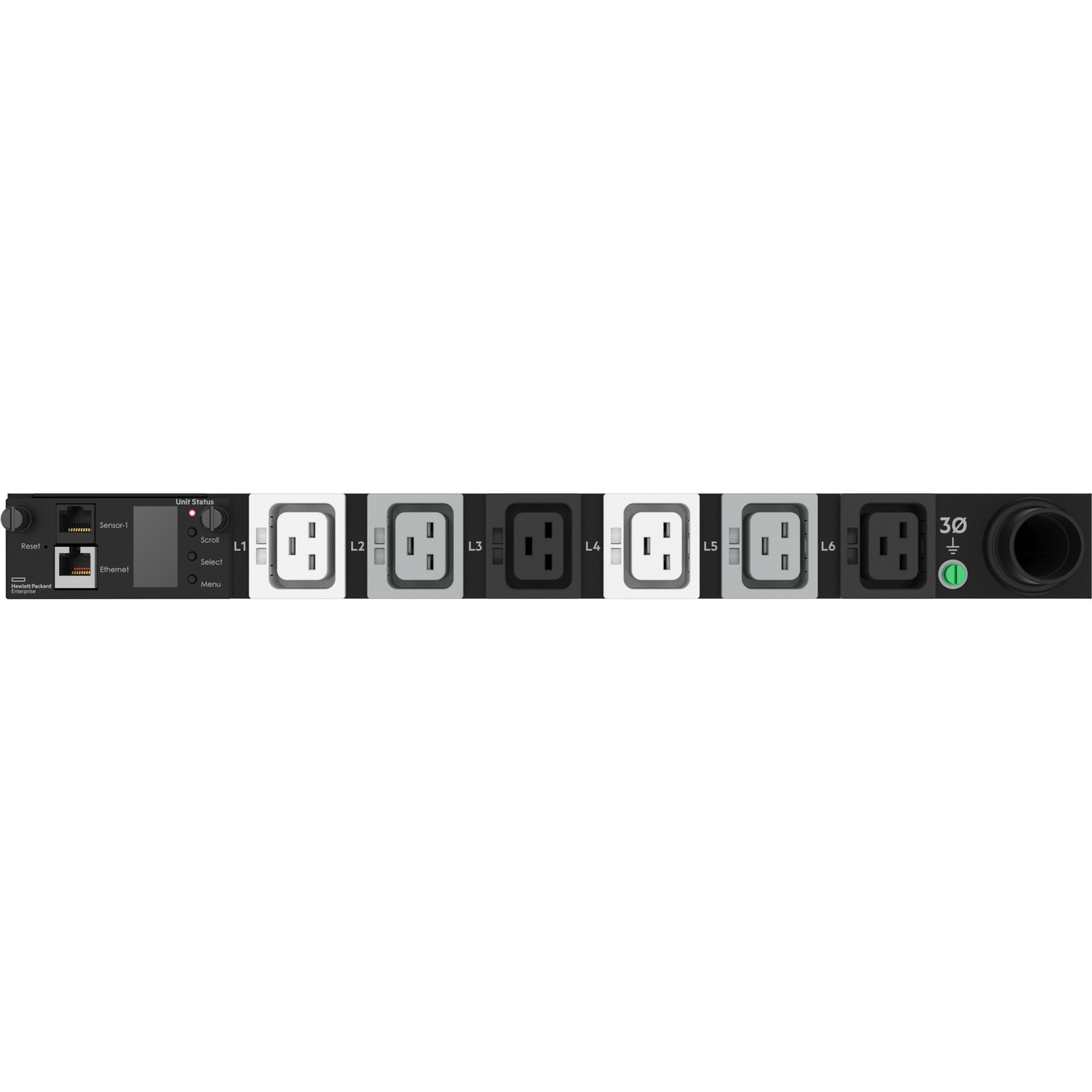 HPE G2 P9R80A 6-Outlet PDU - Metered - IEC 60A (3PH) - 6 x IEC 60320 C19 - 230 V AC - 17.30 kW - 1U - Horizontal - Rack-mountable