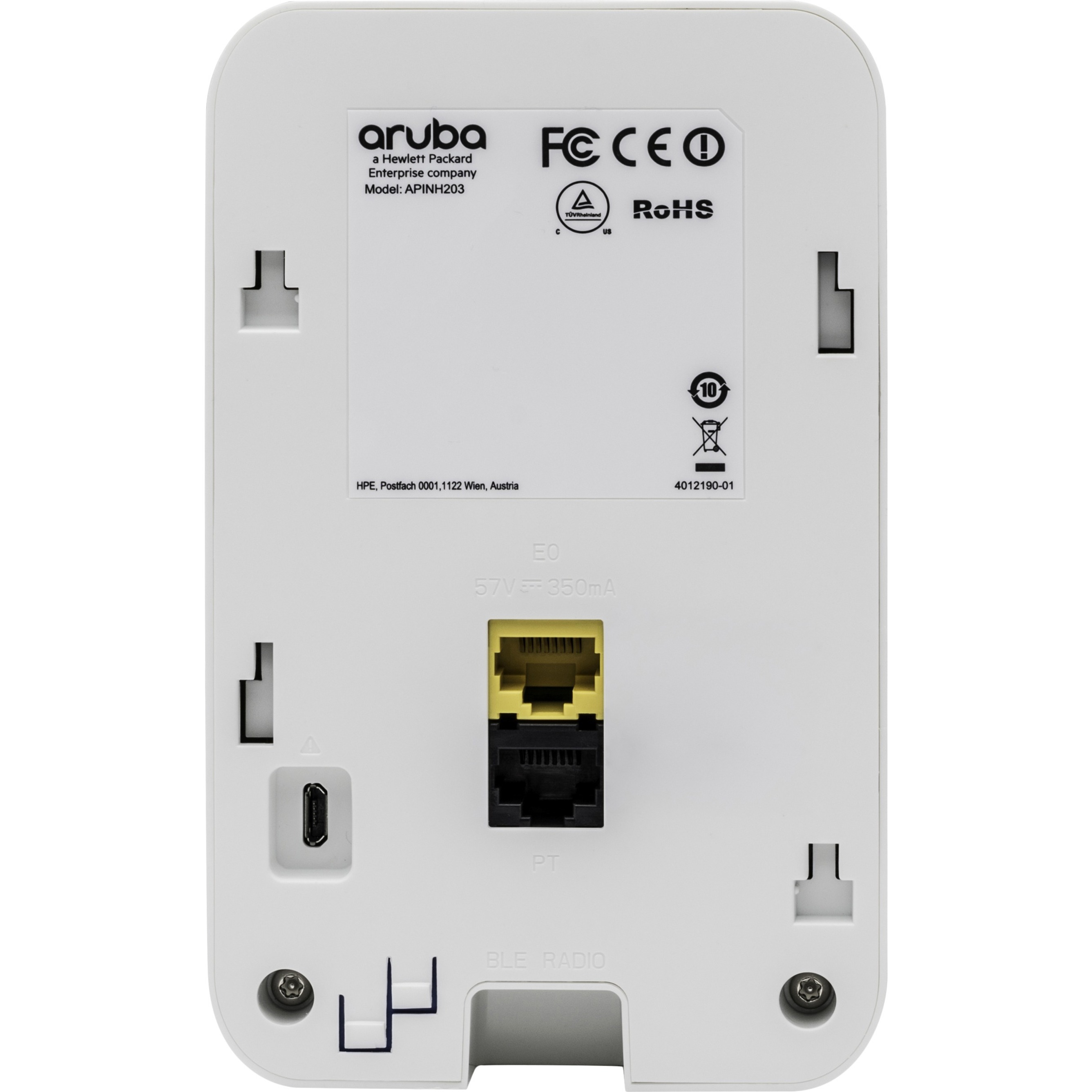 HPE AP-203H IEEE 802.11ac 867 Mbit/s Wireless Access Point - 5 GHz, 2.40 GHz - 2 x Internal Antenna(s) - MIMO Technology - 2