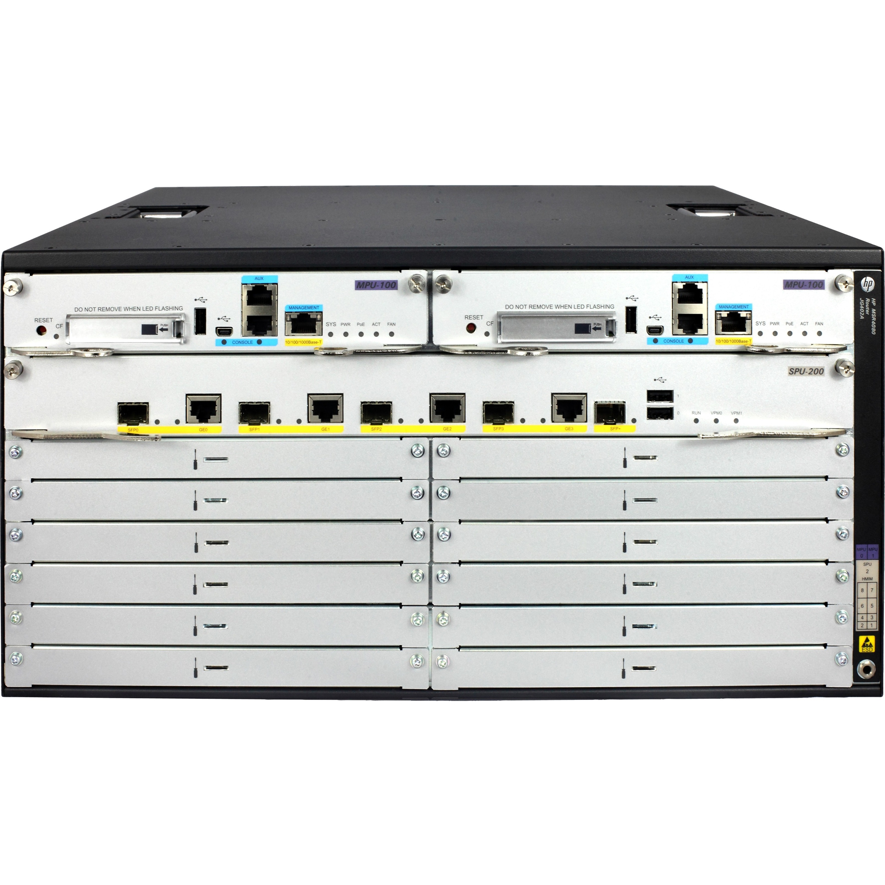 HPE MSR4080 Router Chassis - Refurbished - 11 - 5U - Rack-mountable, Desktop