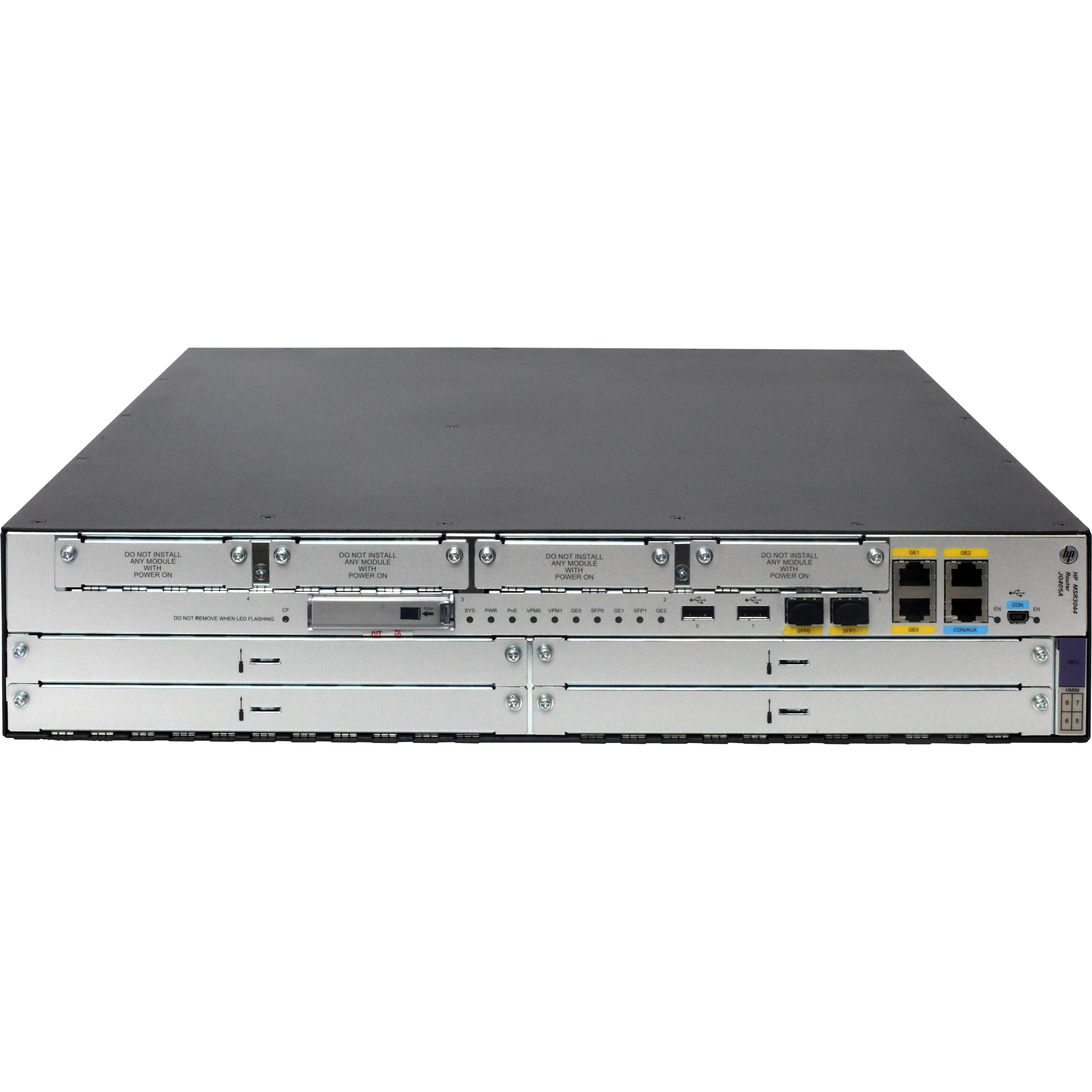HPE MSR3044 Router - Refurbished - 3 Ports - Management Port - 12 - Gigabit Ethernet - Desktop, Rack-mountable