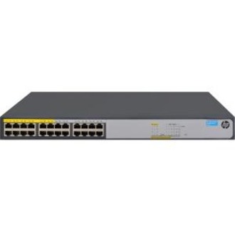 HPE 1420-24G-PoE+ (124W) Switch - 24 Ports - Gigabit Ethernet - 10/100/1000Base-T - Refurbished - 2 Layer Supported - Twisted Pair - 1U - Rack-mountable, Desktop