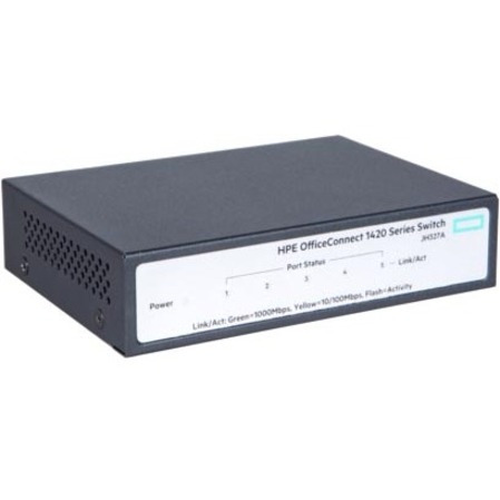 HPE OfficeConnect 1420 5G Switch - 5 Ports - Gigabit Ethernet - 10/100/1000Base-TX - Refurbished - 2 Layer Supported - Twisted Pair - Rack-mountable, Desktop