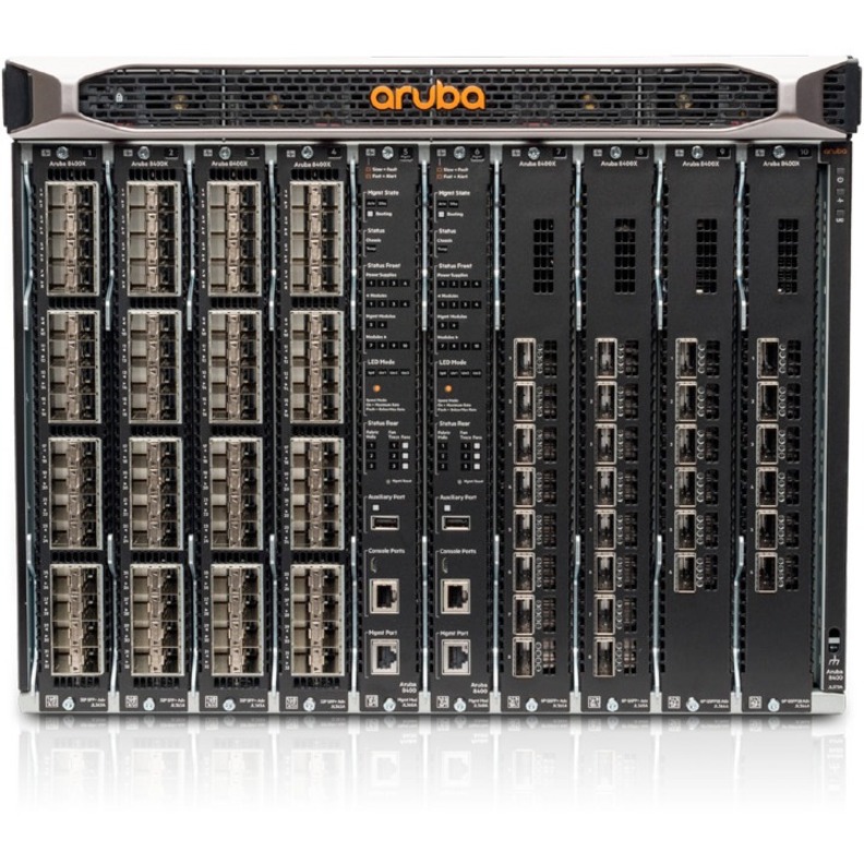 HPE 8400 8-slot Chassis - Manageable - 3 Layer Supported - Modular - Optical Fiber - 8U - Rack-mountable, Rail-mountable, Surface Mount