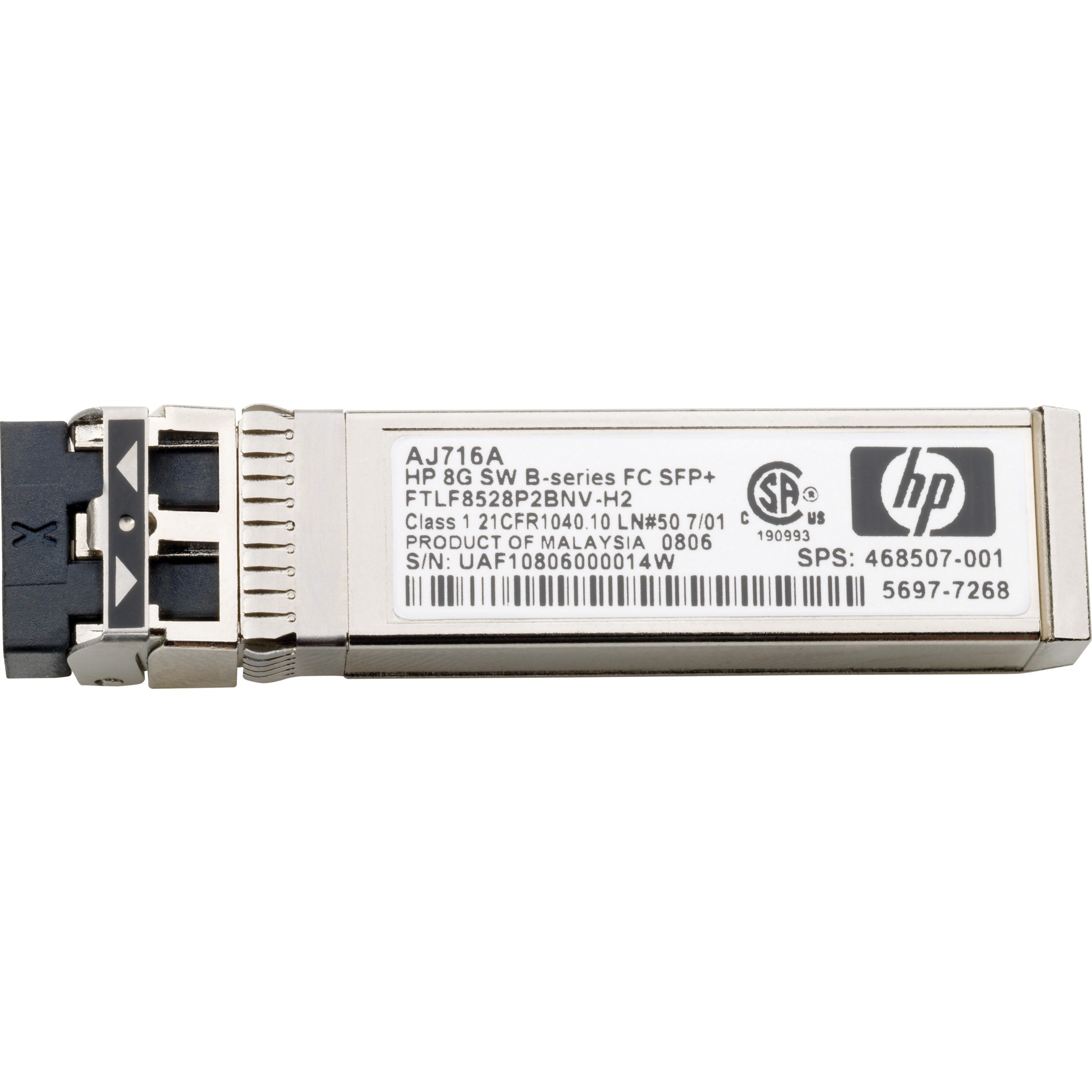HPE StoreFabric B-series 1GbE LX SFP Transceiver - For Data Networking, Optical Network - 1 x 1000Base-LX Network - Optical FiberGigabit Ethernet - 1000Base-LX