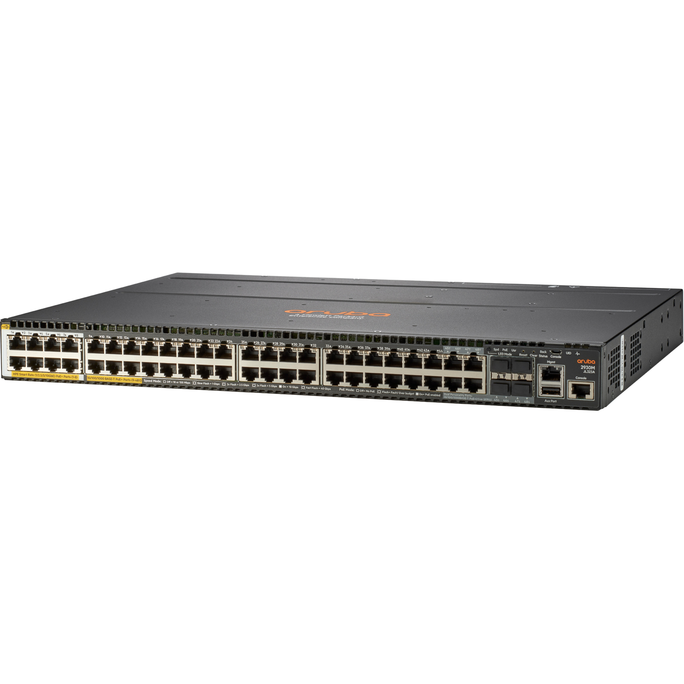 HPE 2930M 40G 8 HPE Smart Rate PoE+ 1-Slot Switch - 48 Ports - Manageable - 3 Layer Supported - Modular - 4 SFP Slots - Optic