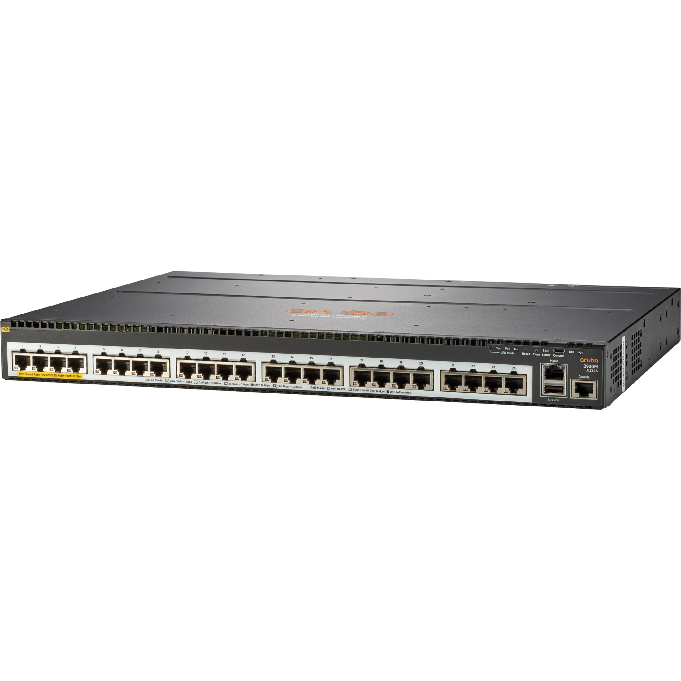HPE 2930M 24 HPE Smart Rate PoE+ 1-slot Switch - 24 Ports - Manageable - 3 Layer Supported - Modular - Twisted Pair - Rack-mo