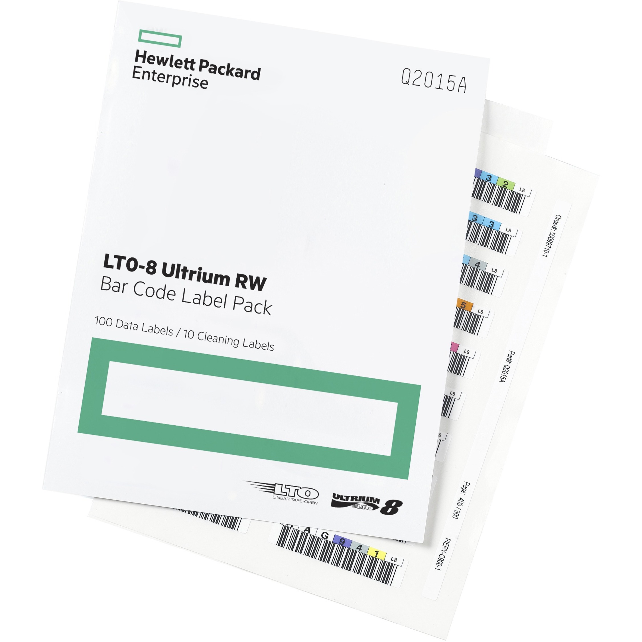 HPE LTO-8 Ultrium Re-writable Bar Code Label Pack - Barium Ferrite - 110 / Pack