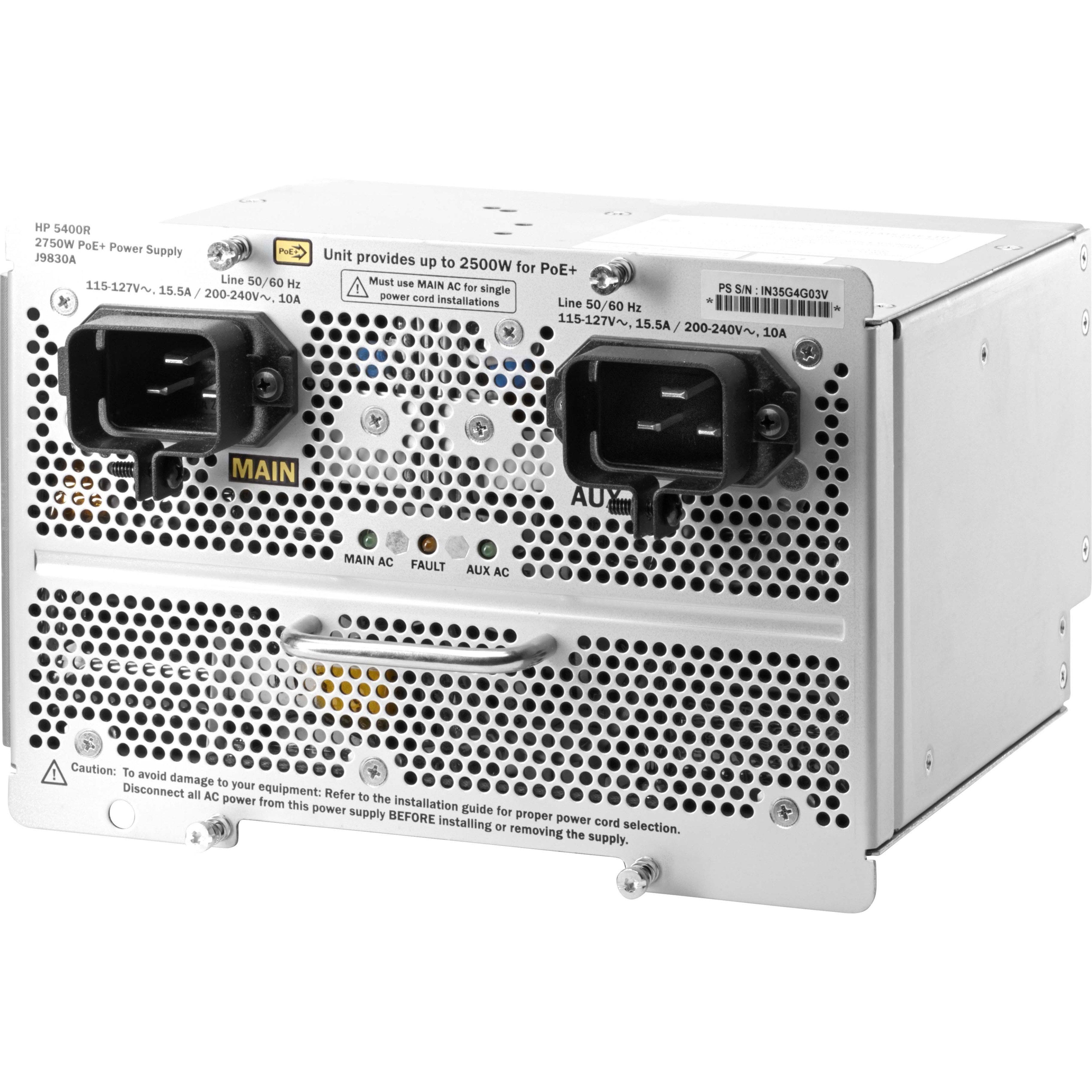 HPE 5400R 1100W PoE+ zl2 Power Supply - 120 V AC, 230 V AC