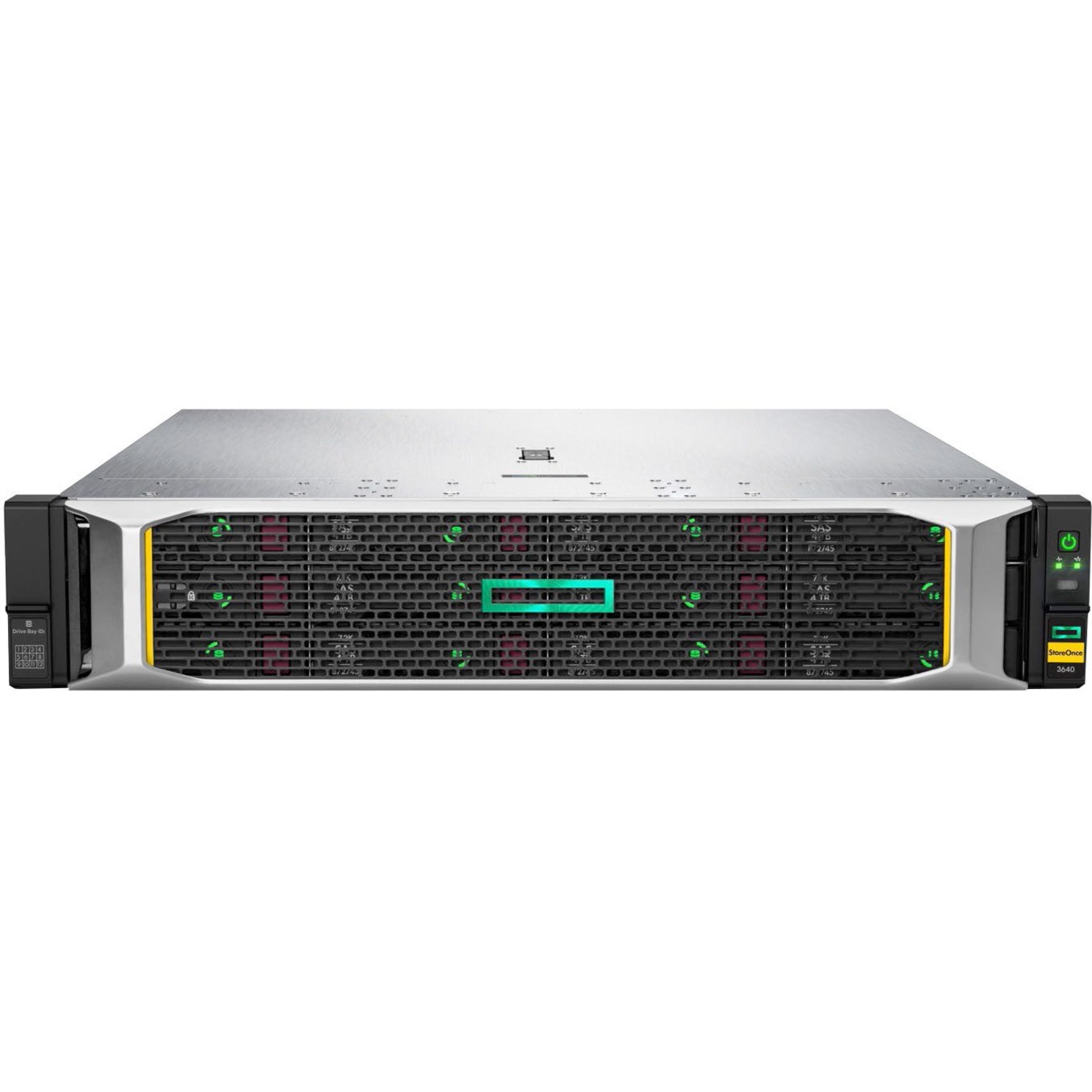 HPE StoreOnce 3640 48TB System - 12 x HDD Supported - 144 TB Supported HDD Capacity - 12 x HDD Installed - 48 TB Installed HDD Capacity - Serial Attached SCSI (SAS) Controller - RAID Supported - 6 RAID Levels - 12 x Total Bays - 12 x 3.5" Bay - Gigabit Ethernet - Network (RJ-45) - 2U - Rack-mountable