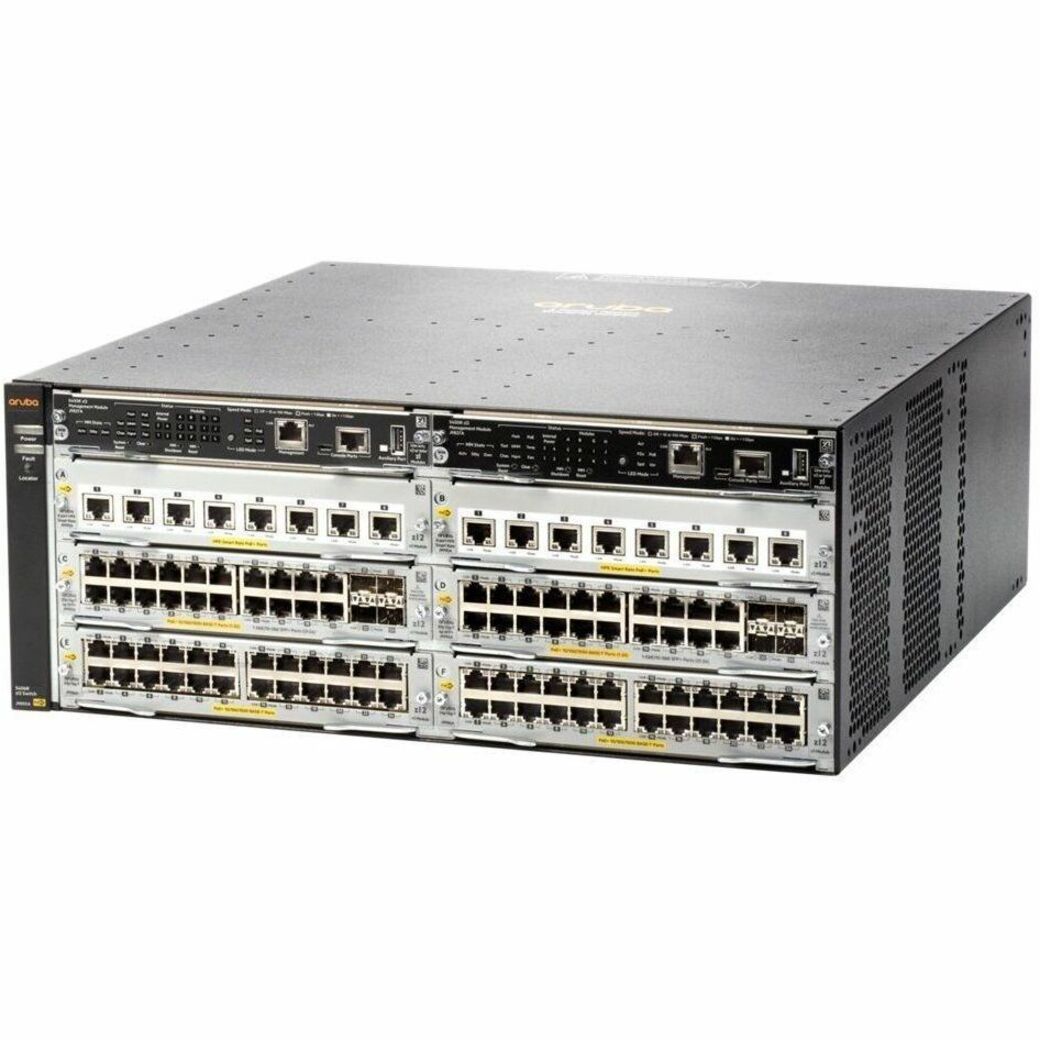 HPE 5406R 44GT PoE+/4SFP+ (No PSU) v3 zl2 Switch - 44 Ports - Manageable - Gigabit Ethernet, 10 Gigabit Ethernet - 10/100Base-TX, 10/100/1000Base-T, 10GBase-X - 3 Layer Supported - Modular - Twisted Pair, Optical Fiber - 4U - Rack-mountable, Cabinet Mount, Surface Mount - Lifetime Limited Warranty - TAA Compliant