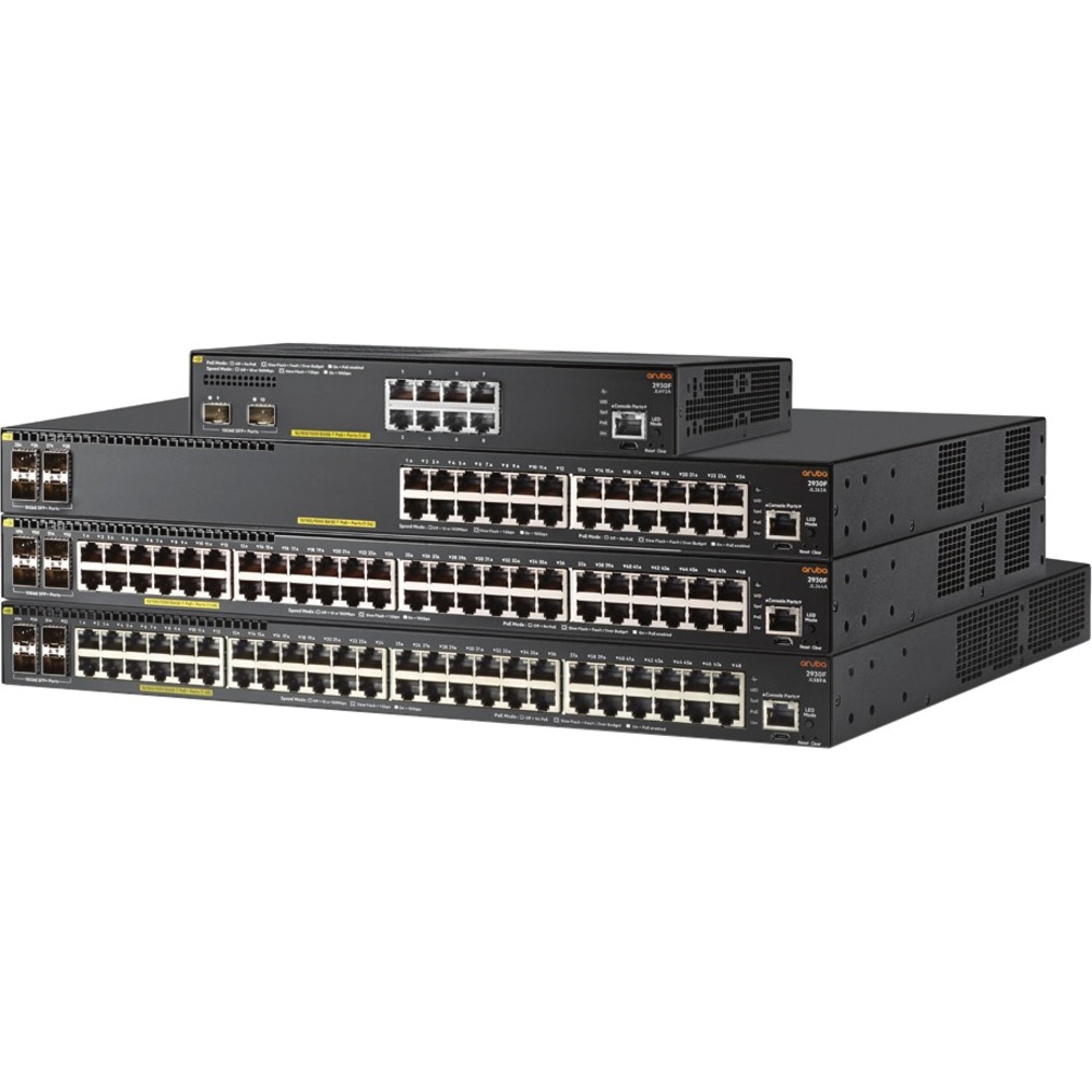 HPE 2930F 8G PoE+ 2SFP+ TAA Switch - 8 Ports - Manageable - 3 Layer Supported - Modular - 155 W Power Consumption - 125 W PoE