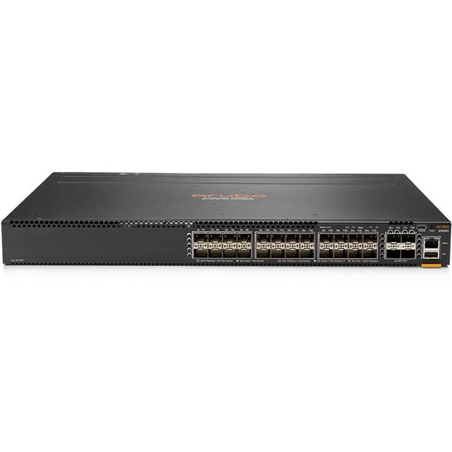 HPE 6300M 24-port SFP+ and 4-port SFP56 Switch - 24 Ports - Manageable - 3 Layer Supported - Modular - 85 W Power Consumption - Optical Fiber - 1U - Rack-mountable - Lifetime Limited Warranty