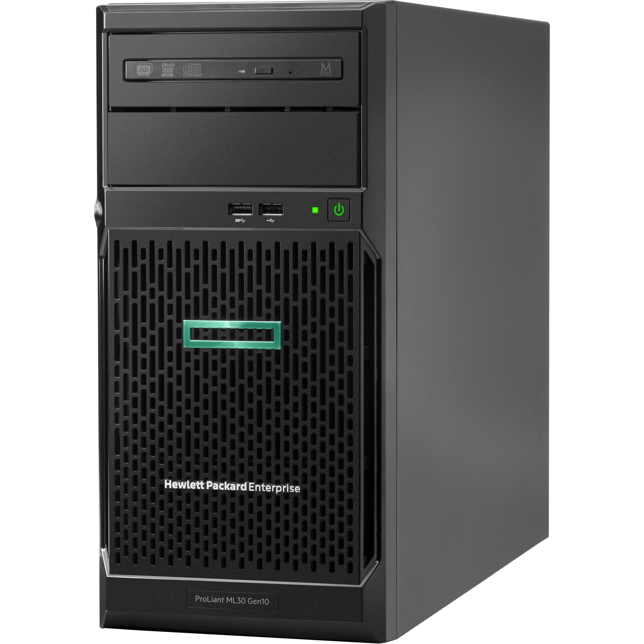 HPE ProLiant ML30 G10 4U Tower Server - 1 Xeon E-2224 3.40 GHz - 16 GB RAM - Serial ATA/600 Controller - 1 Processor Support - 64 GB RAM Support - DDR4 SDRAM Up to 16 MB Graphic Card - Gigabit Ethernet - 5 x Total Bay(s) - 4 x LFF Bay(s) - Hot Swappable Bays - 1 x 350 W