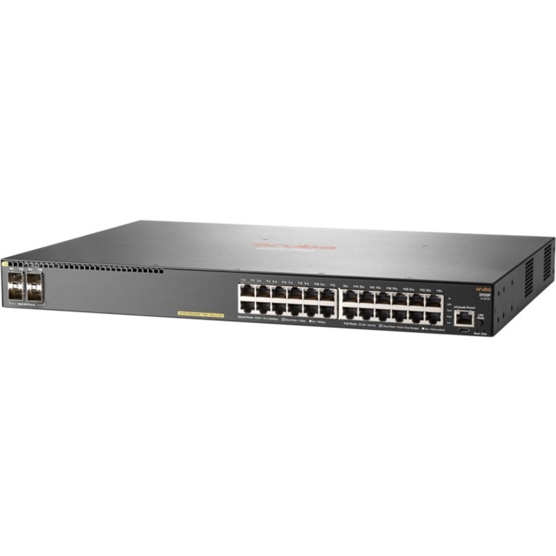 HPE 2930F 24G PoE+ 4SFP Switch - 24 Ports - Manageable - Gigabit Ethernet - 1000Base-X, 10/100/1000Base-T - 3 Layer Supported - Modular - 4 SFP Slots - 445 W Power Consumption - Twisted Pair, Optical Fiber - 1U - Rack-mountable