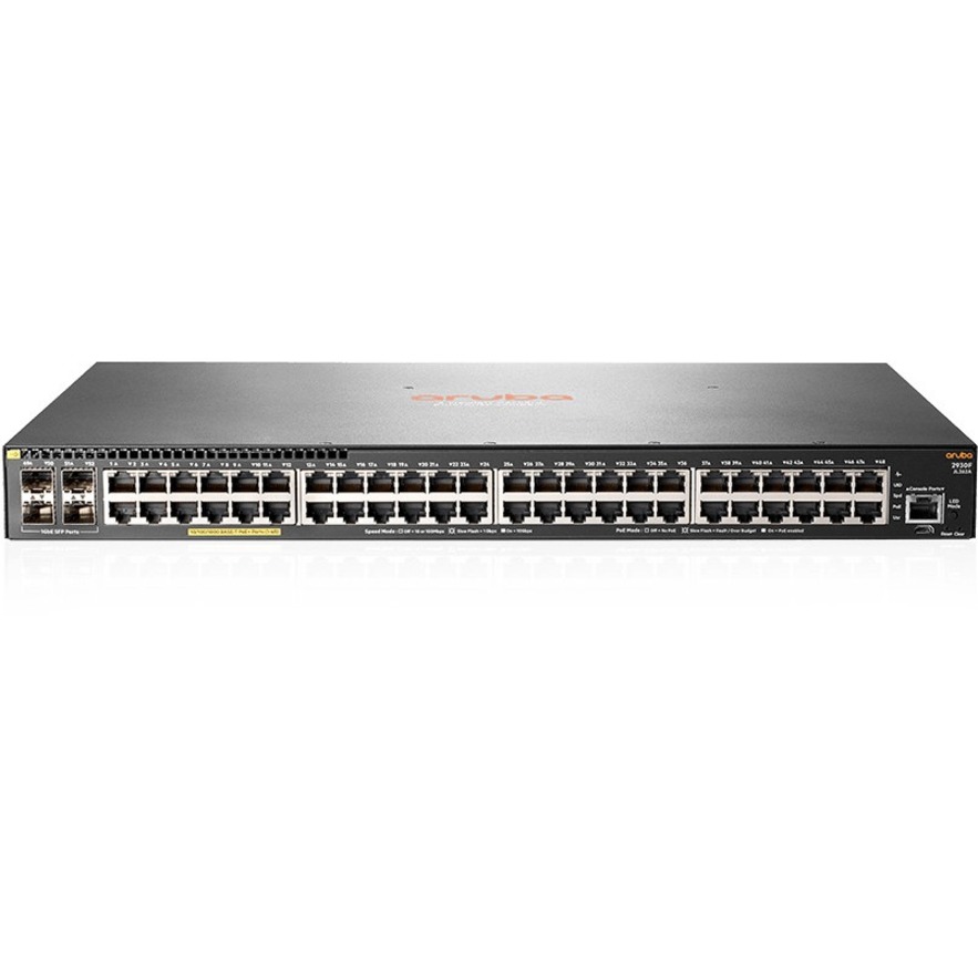 HPE Central Managed 2930F 48G PoE+ 4SFP Switch - 48 Ports - Manageable - Gigabit Ethernet - 1000Base-T, 1000Base-X - 3 Layer Supported - Modular - 4 SFP Slots - 459 W Power Consumption - Optical Fiber, Twisted Pair - Rack-mountable