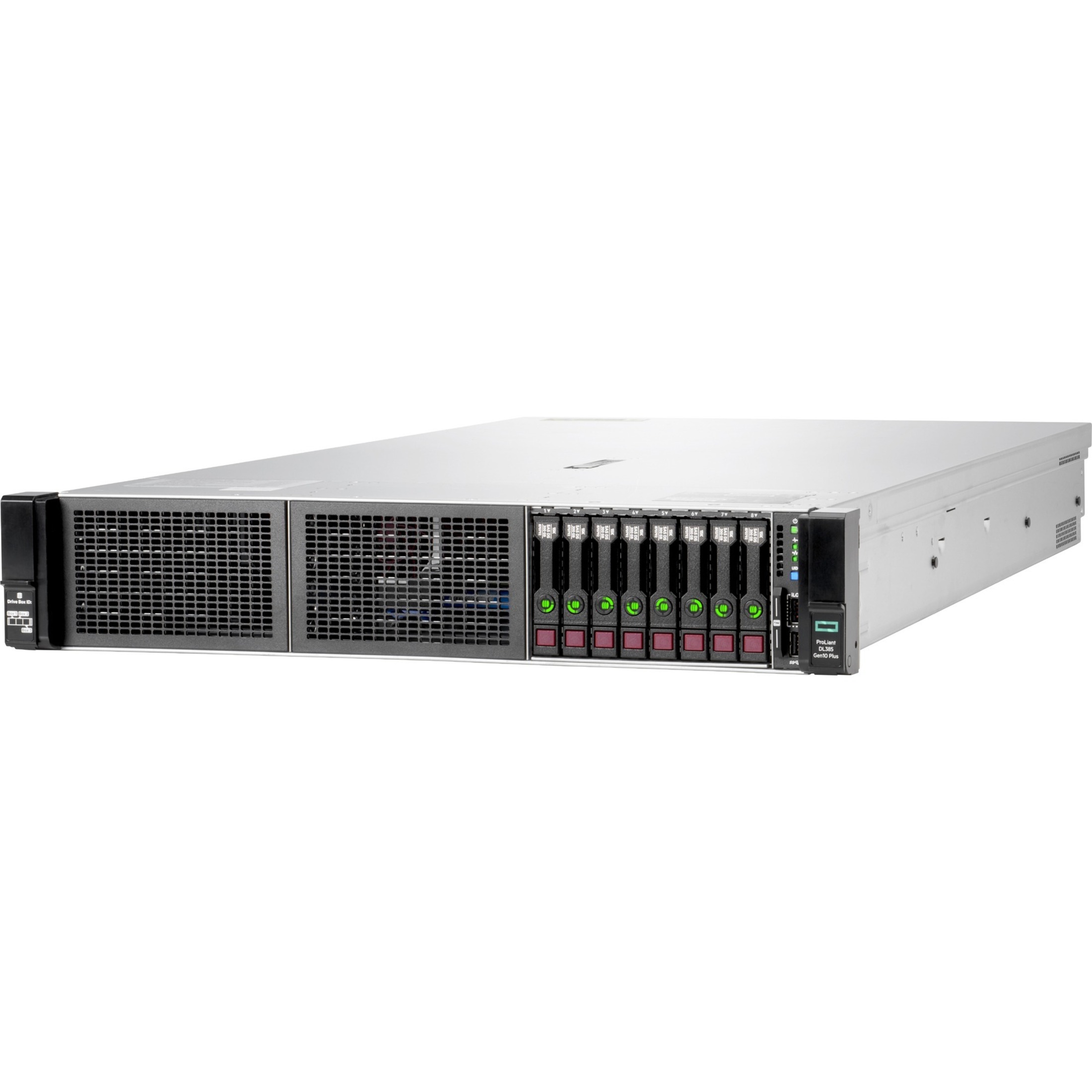 HPE ProLiant DL385 G10 Plus 2U Rack Server - 1 EPYC 7262 3.20 GHz - 16 GB RAM - 12Gb/s SAS Controller - 2 Processor Support - 2 TB RAM Support - DDR4 SDRAM Up to 16 MB Graphic Card - 10 Gigabit Ethernet - 8 x Total Bay(s) - 8 x SFF Bay(s) - Hot Swappable Bays - 1 x 500 W