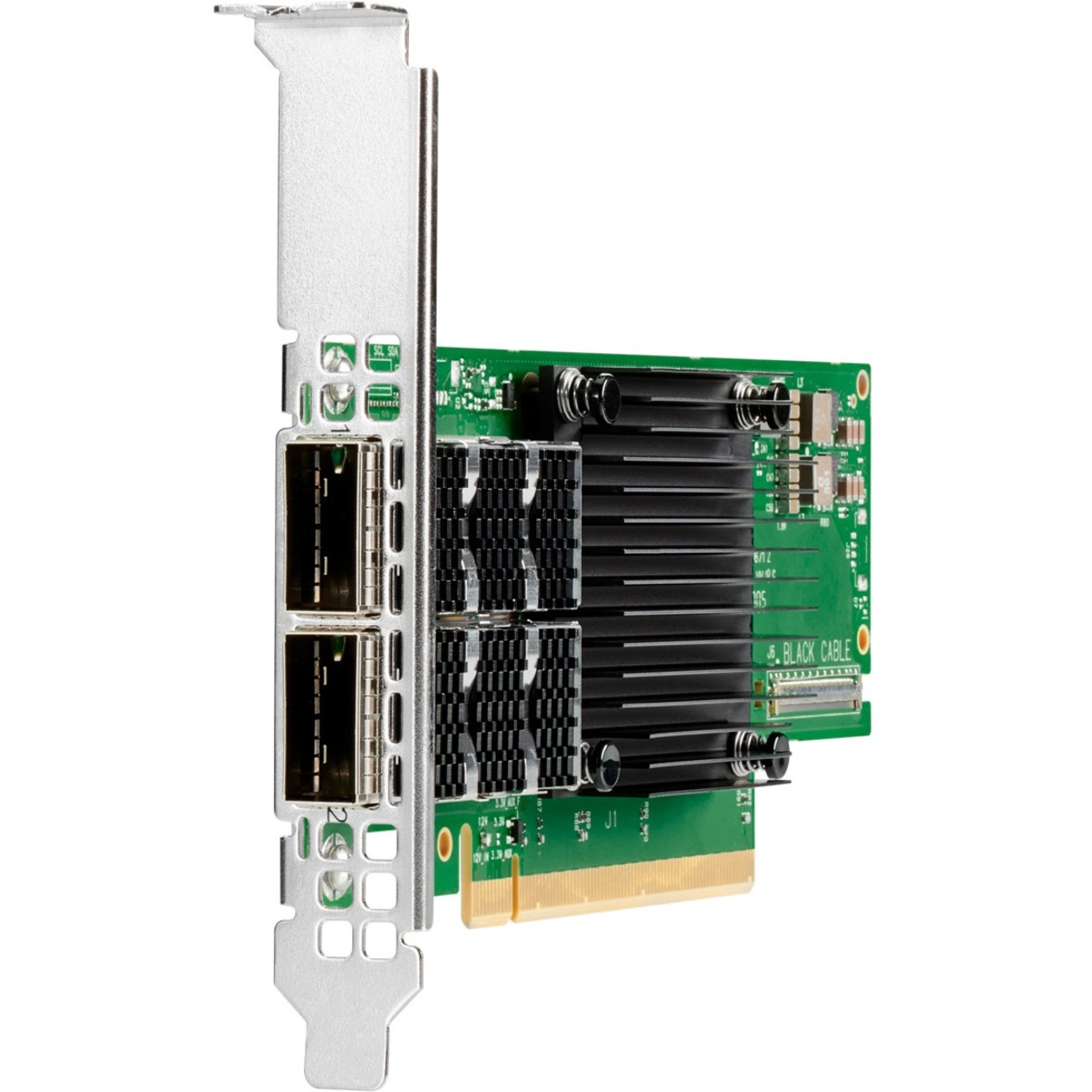 HPE Mellanox MCX653106A-ECAT Infiniband/Ethernet Host Bus Adapter - PCI Express 4.0 x16 - 100 Gbit/s - 2 x Total Infiniband Port(s) - QSFP56 - Plug-in Card
