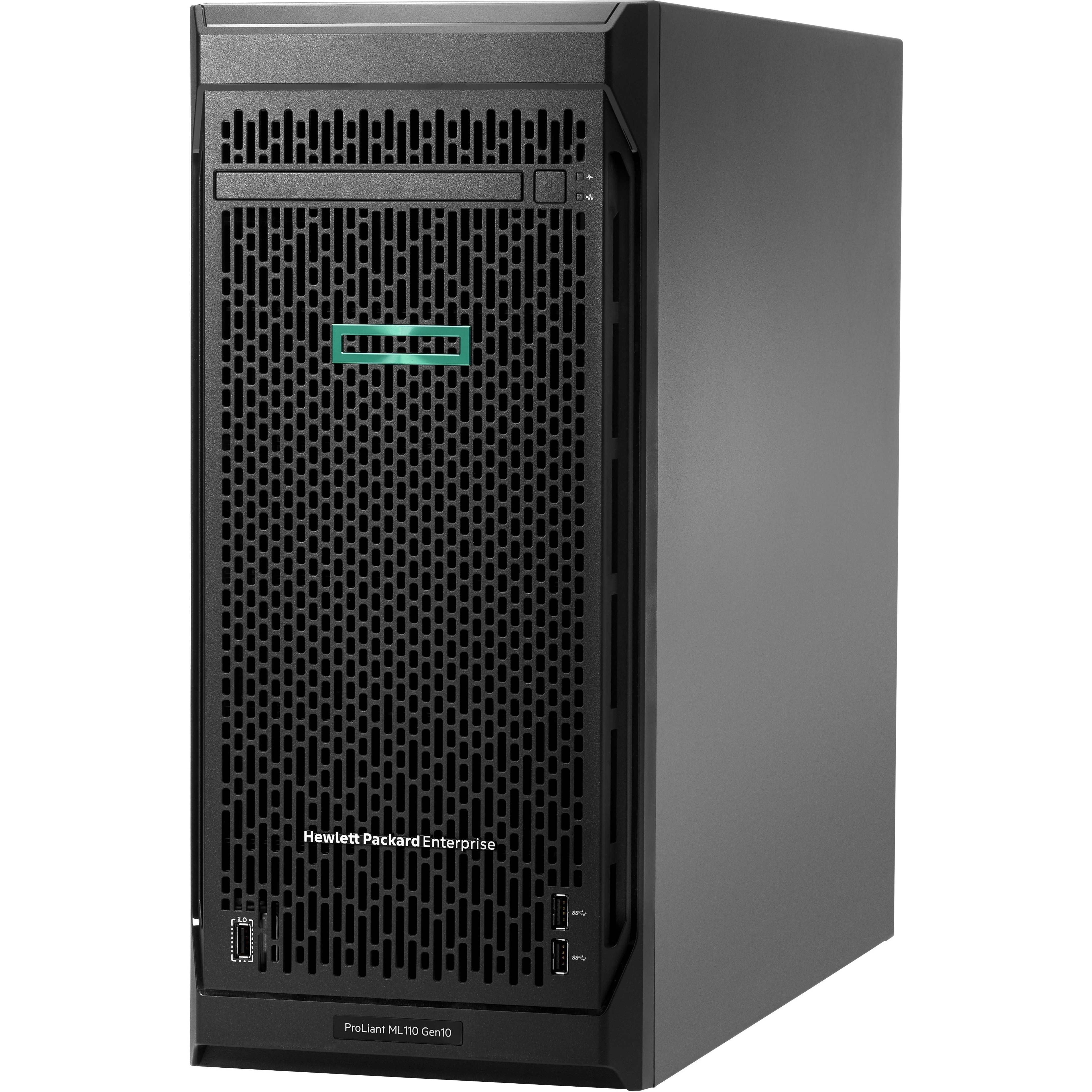 HPE ProLiant ML110 G10 4.5U Tower Server - 1 Xeon Silver 4210R 2.40 GHz - 16 GB RAM - Serial ATA/600, 12Gb/s SAS Controller - 1 Processor Support - 192 GB RAM Support - DDR4 SDRAM Up to 16 MB Graphic Card - Gigabit Ethernet - 9 x Total Bay(s) - 8 x SFF Bay(s) - Hot Swappable Bays - 1 x 800 W