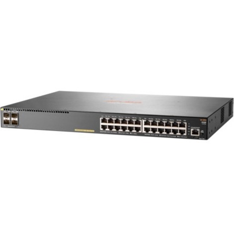 HPE Aruba 2930F 24G PoE+ 4SFP Switch - 24 Ports - Manageable - Gigabit Ethernet - 10/100/1000Base-T, 1000Base-X - 3 Layer Supported - Modular - 4 SFP Slots - 445 W Power Consumption - Twisted Pair, Optical Fiber - 1U - Rack-mountable, Desktop