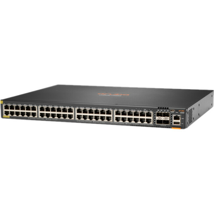 HPE 6300F 48-port 1GbE Class 4 PoE and 4-port SFP56 Switch - 48 Ports - Manageable - 3 Layer Supported - Modular - 4 SFP Slot