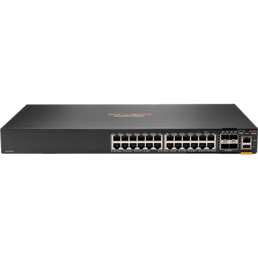 HPE 6200F 24G Class4 PoE 4SFP+ 370W Switch - 24 Ports - Manageable - 3 Layer Supported - Modular - 65 W Power Consumption - Twisted Pair, Optical Fiber - PoE Ports - Rack-mountable