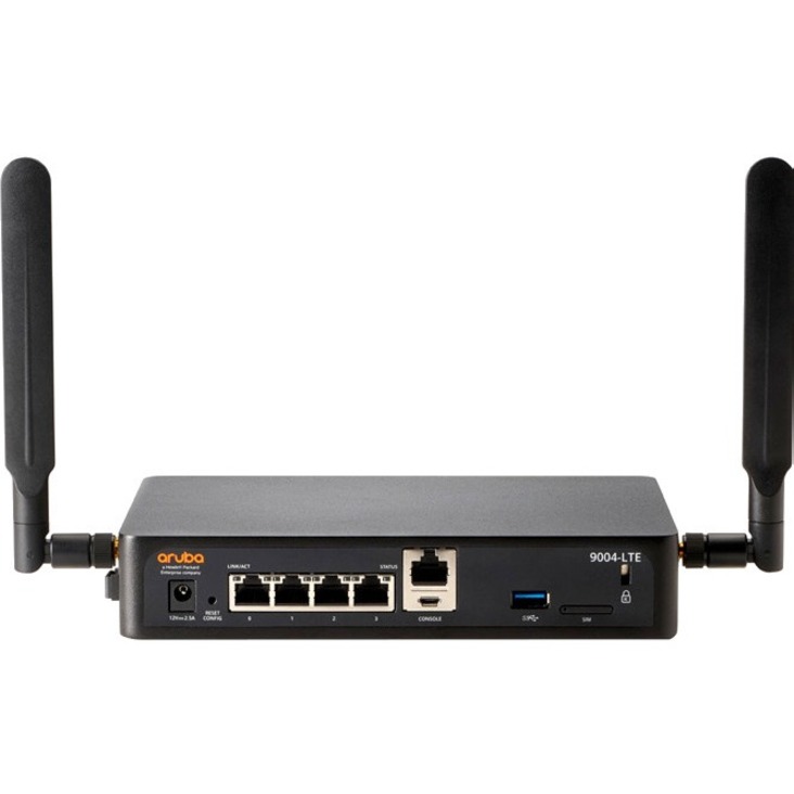 HPE 9004-LTE Cellular Modem/Wireless Router - 4G - LTE - 4 x Network Port - USB - Gigabit Ethernet - Desktop, Rack-mountable